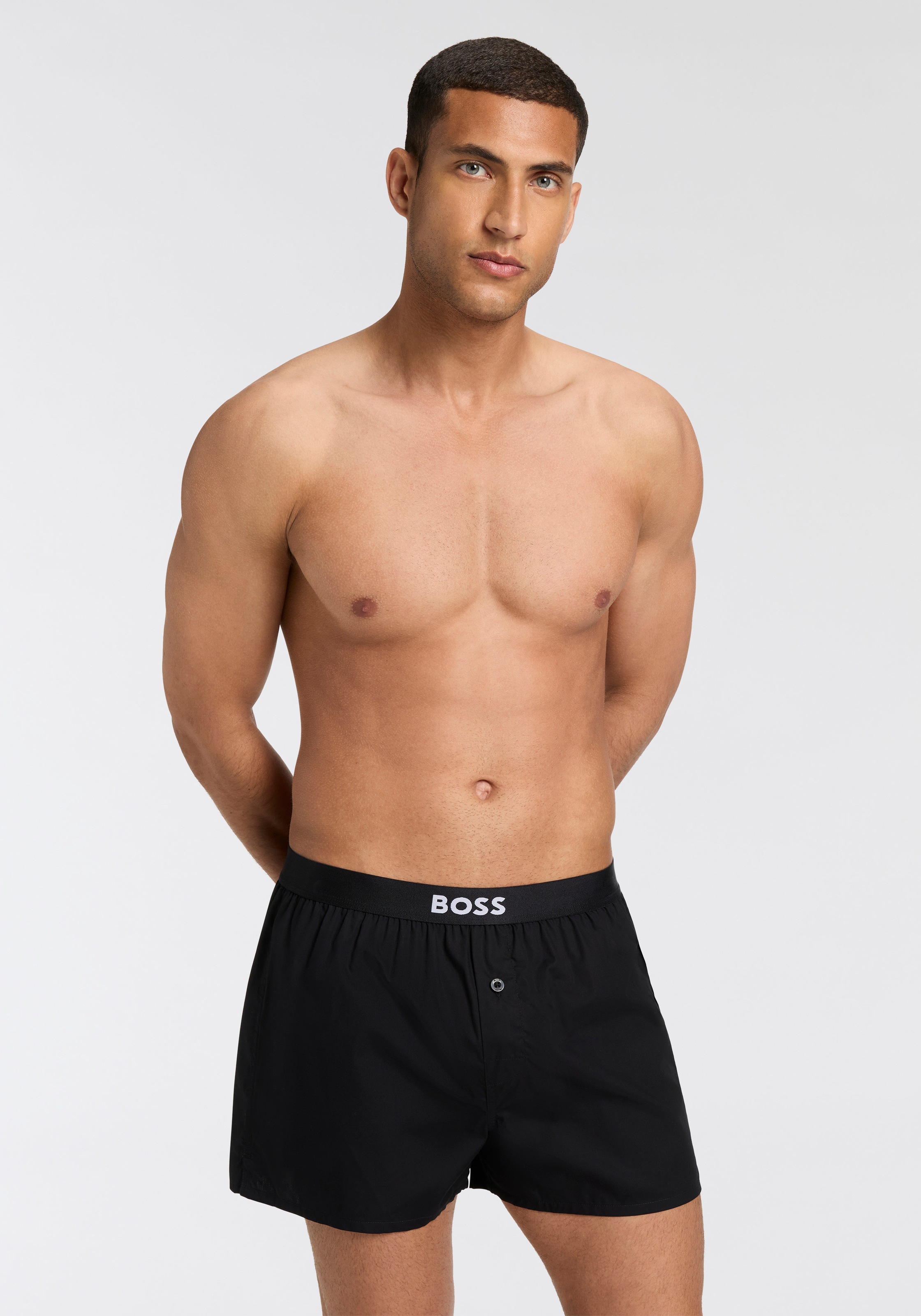 BOSS Pyjamashorts »2P Boxer Shorts EW«, (Packung, 2 tlg., 2er), mit Logobund