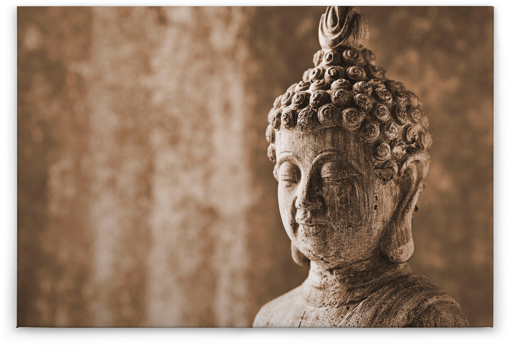 Bricoflor Buddha Leinwand Bild In Grau Asiatisches Leinwandbild Ideal Für S günstig online kaufen