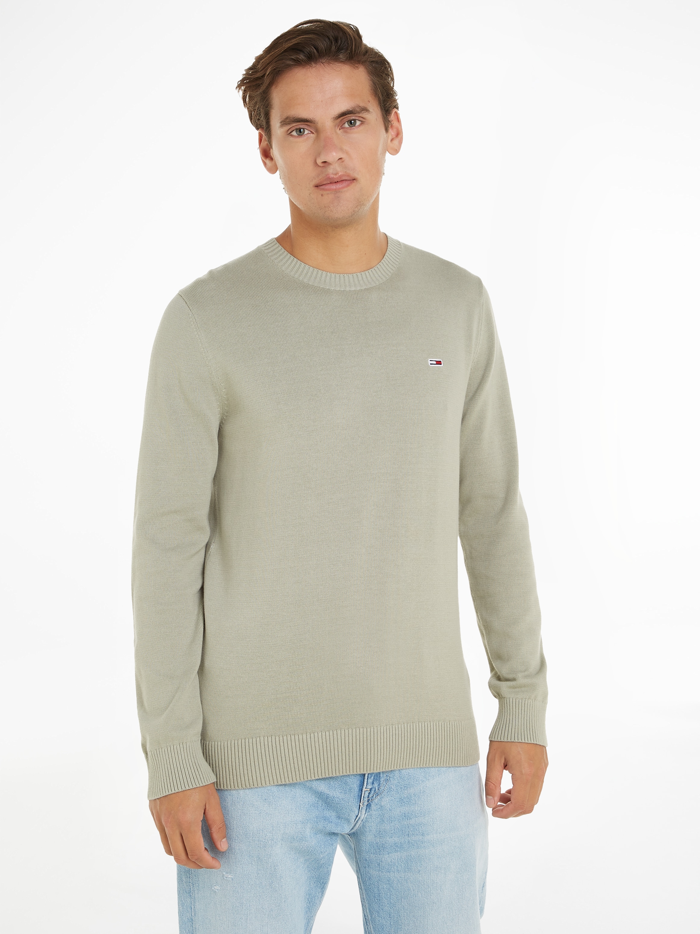 Tommy Jeans Rundhalspullover "TJM SLIM ESSENTIAL LIGHT SWEATER", mit Flag-P günstig online kaufen