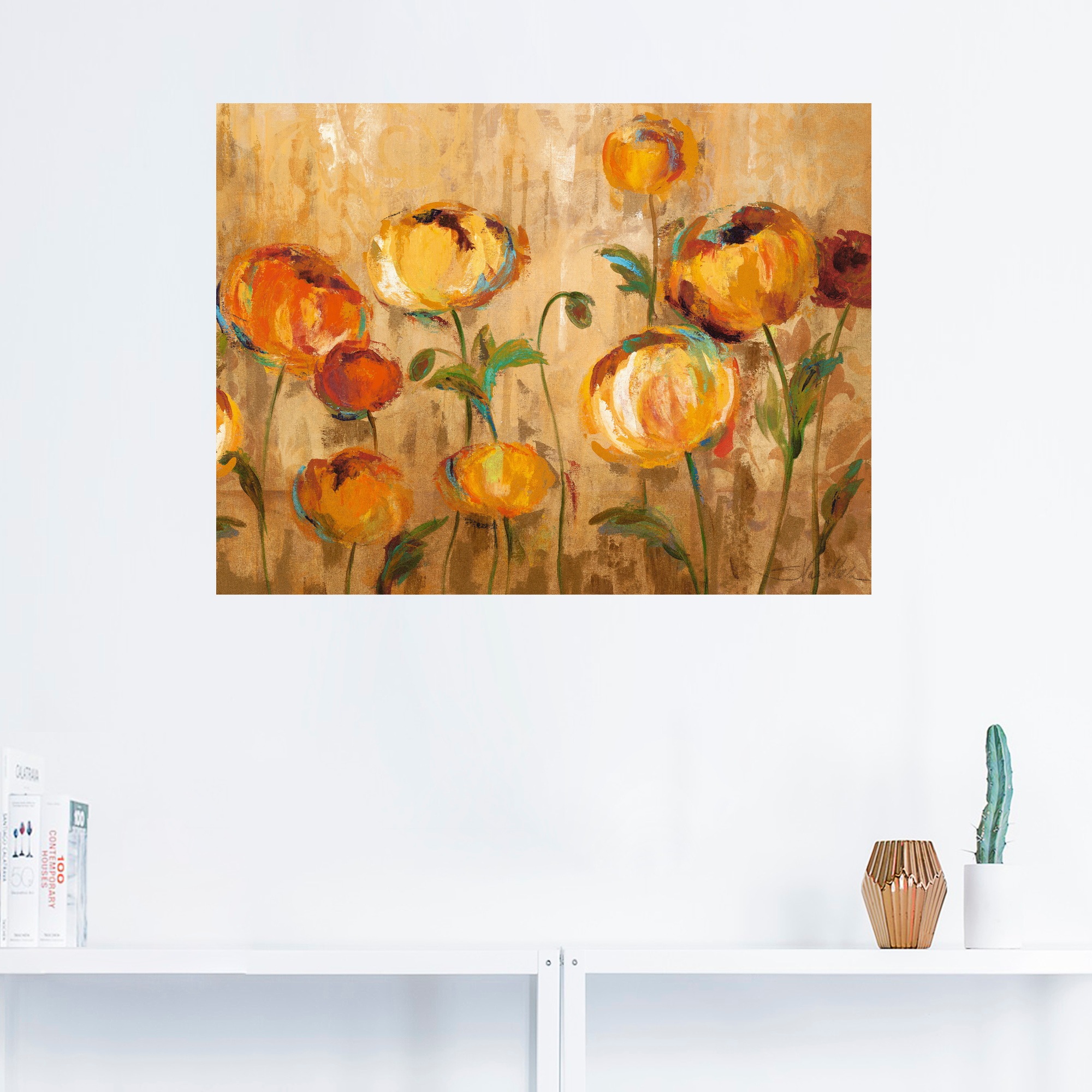 Black Friday Artland Wandbild »Freudige Ranunkel«, Blumen, (1 St.), als  Leinwandbild, Wandaufkleber oder Poster in versch. Größen | BAUR