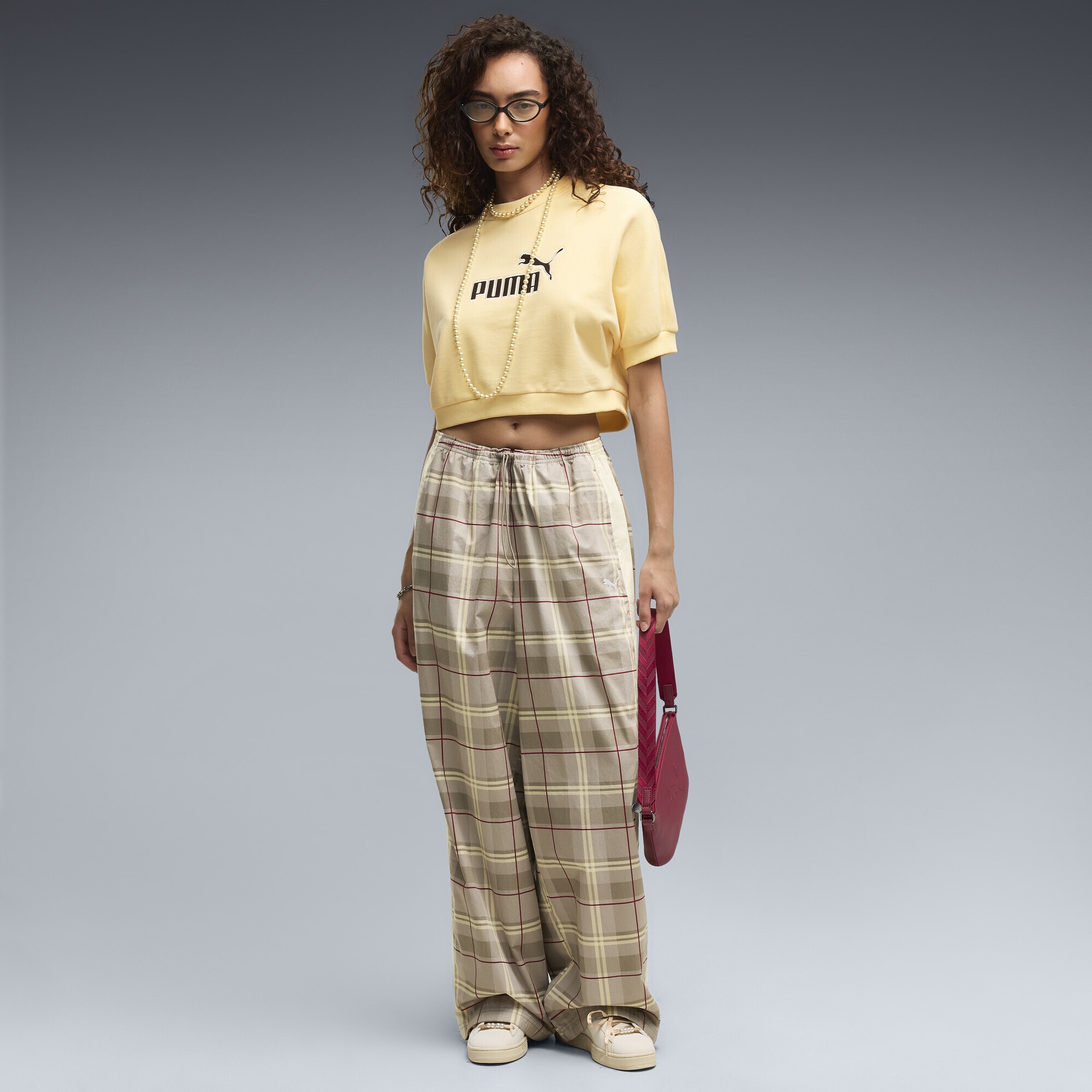 PUMA Sporthose »T7 Relaxed Tartan-Hose Damen«