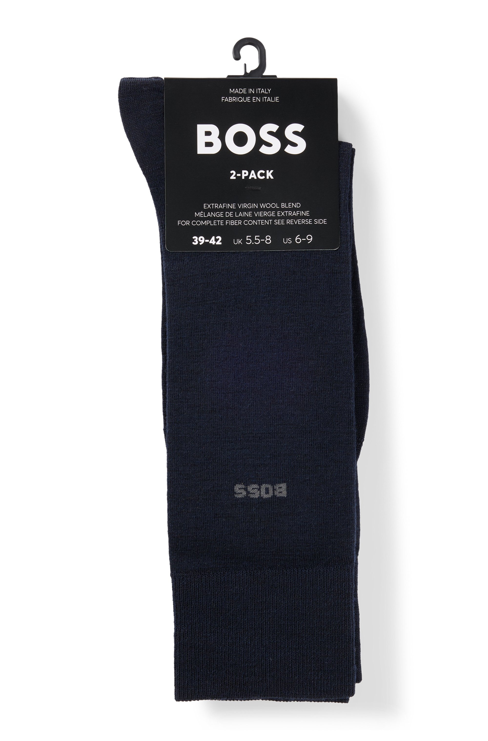 BOSS Socken »2P RS Uni WO« Packung, 2 Paar tlg. mit eingesticktem Markenlogo, Woll-Mix