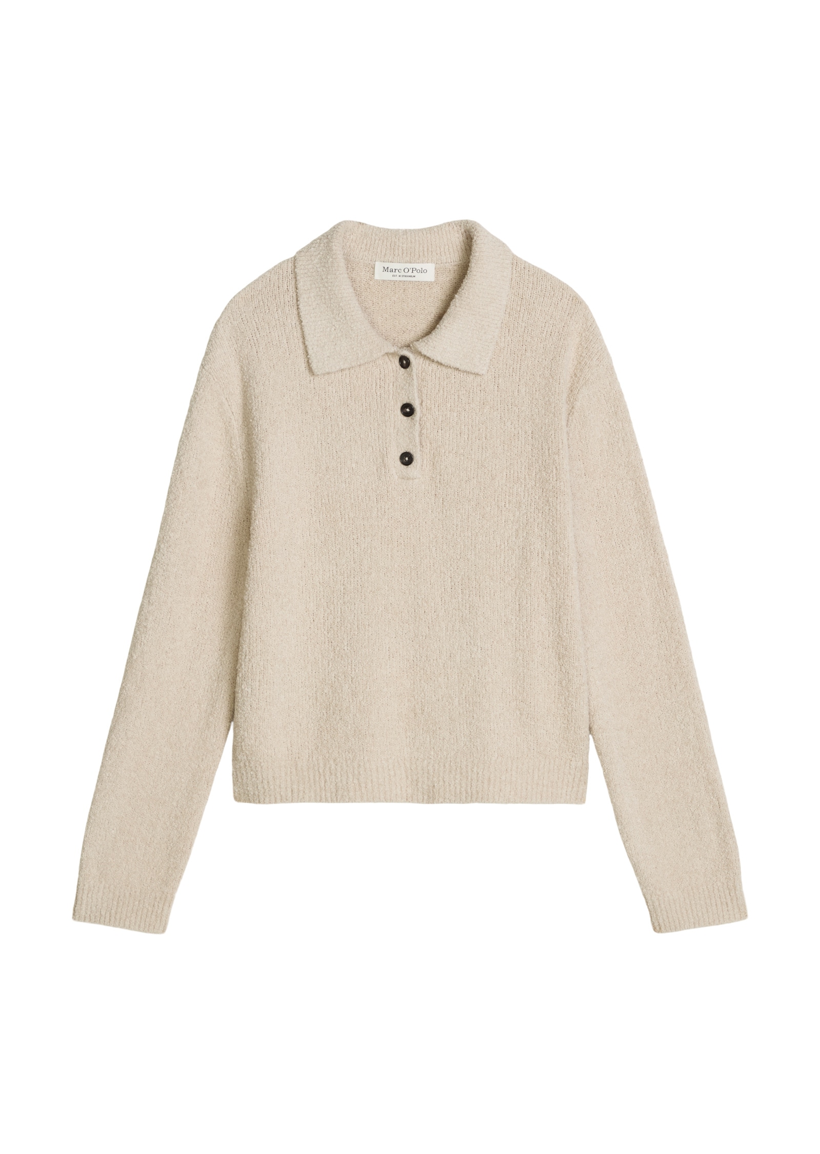 Marc O'Polo Langarm-Poloshirt »aus Bouclé-Garn«