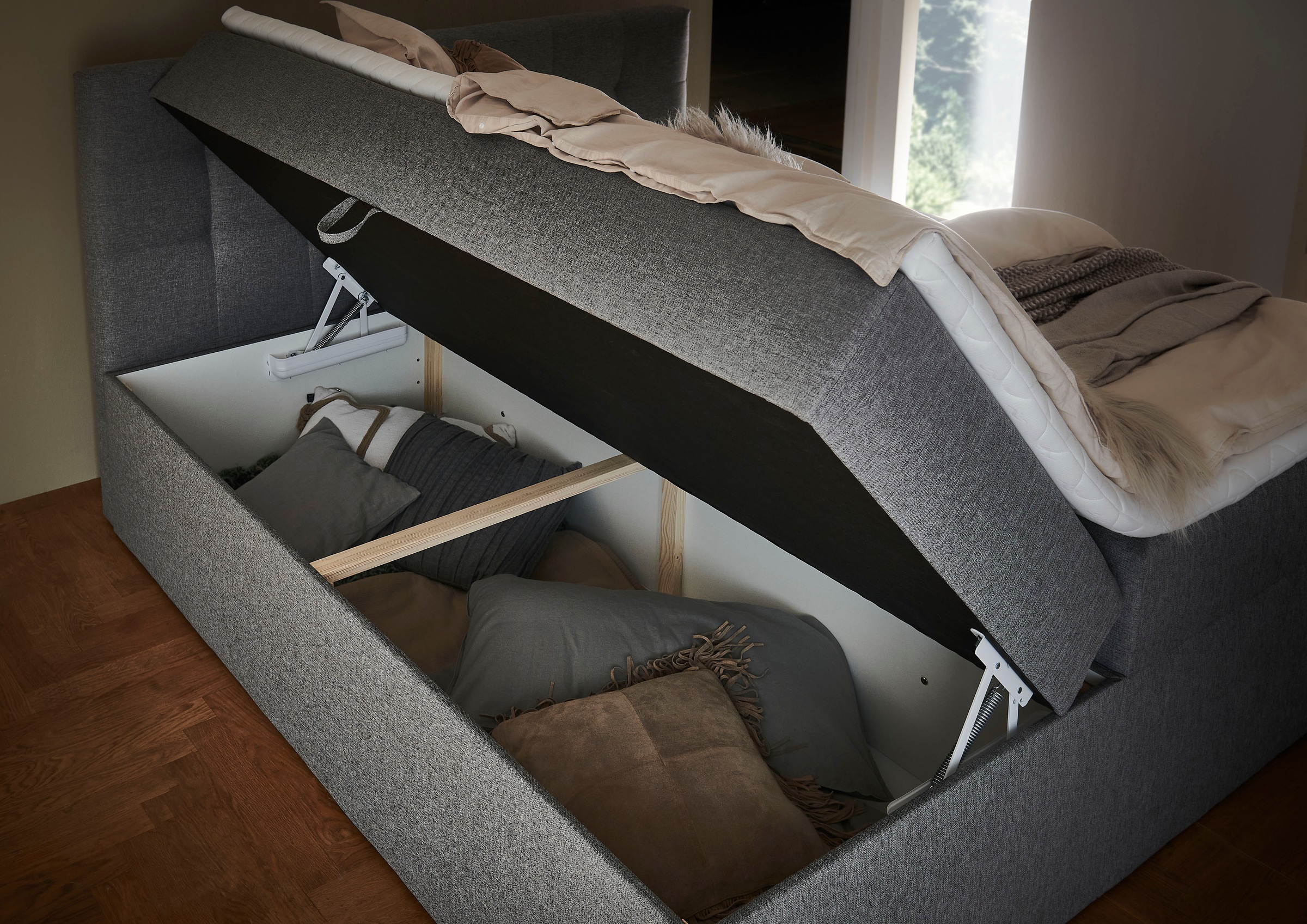 Places of Style Boxbett »Carolin«, mit Nische inkl. gepolsterter Unterlage für Haustiere
