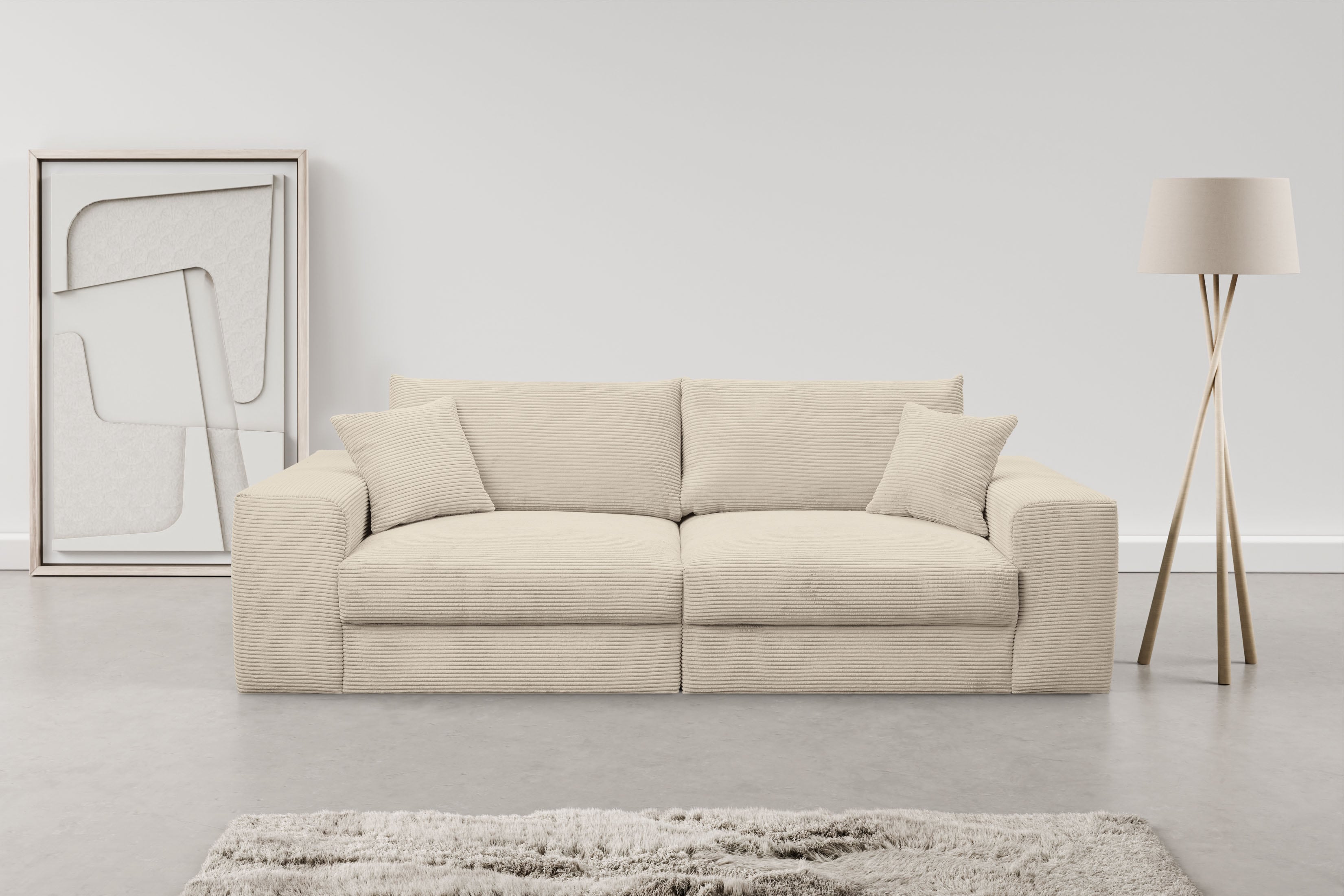 WERK2 Big-Sofa "Rozzana 246 cm Mega Sofa mit viel Platz modern und bequem" Cord