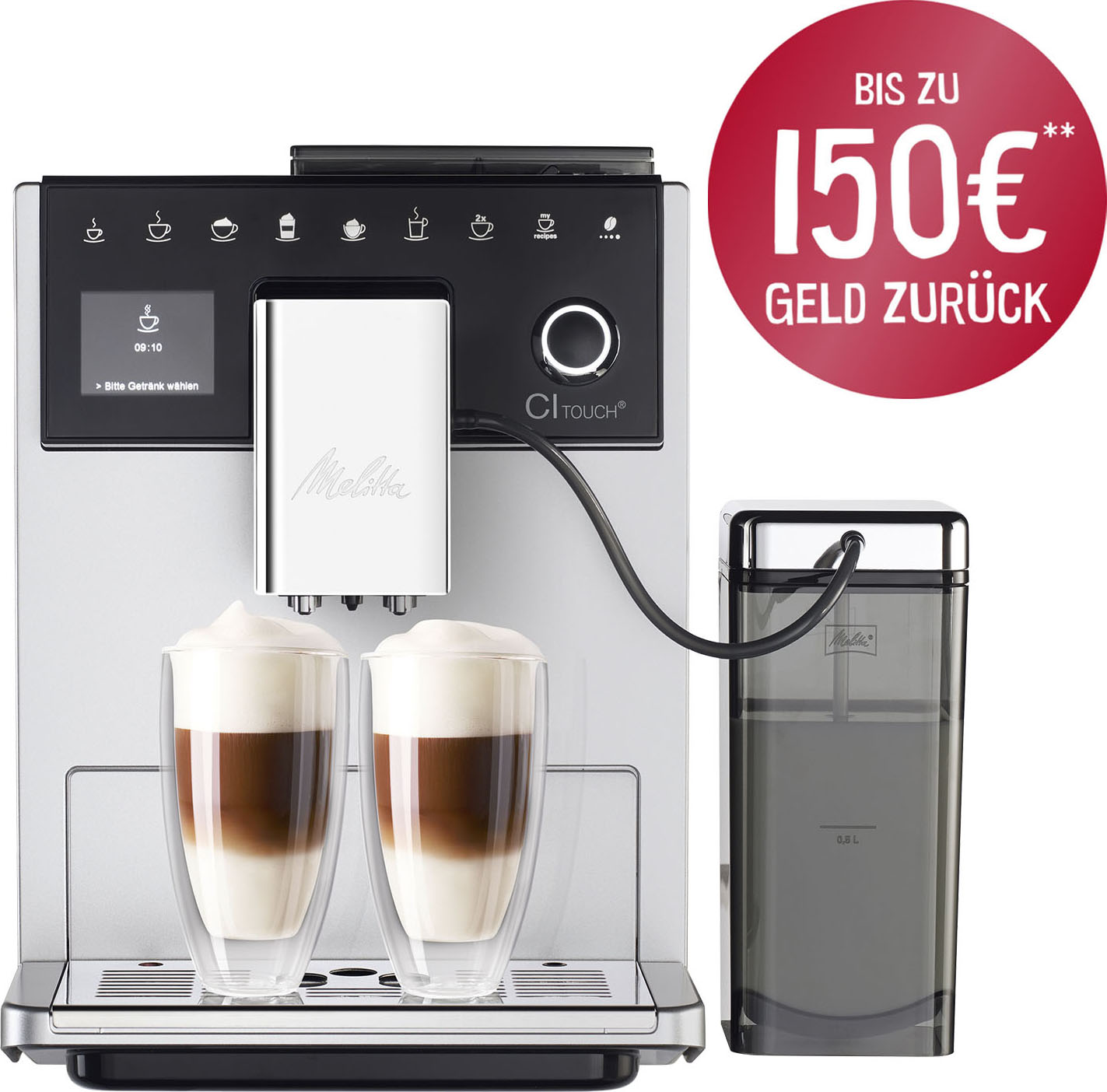 Kaffeevollautomat »CI Touch® F630-101, silber«, Bedienoberfläche mit Touch & Slide...