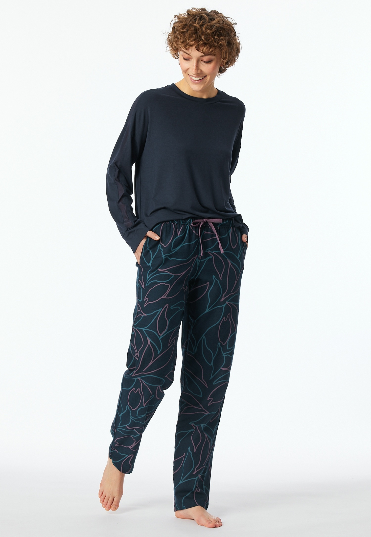 Schiesser Loungehose "Mix+Relax" mit floralem Print