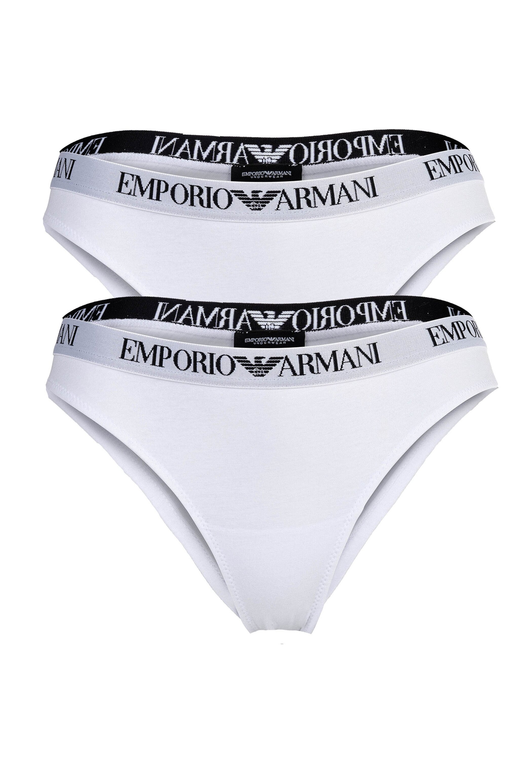 EMPORIO ARMANI Damen Slip "Slip ESSENTIAL COTTON 2er Pack", Gr. XLweiß, Obermaterial: 95% Baumwolle CO. 5% Elasthan EL., Unterhosen