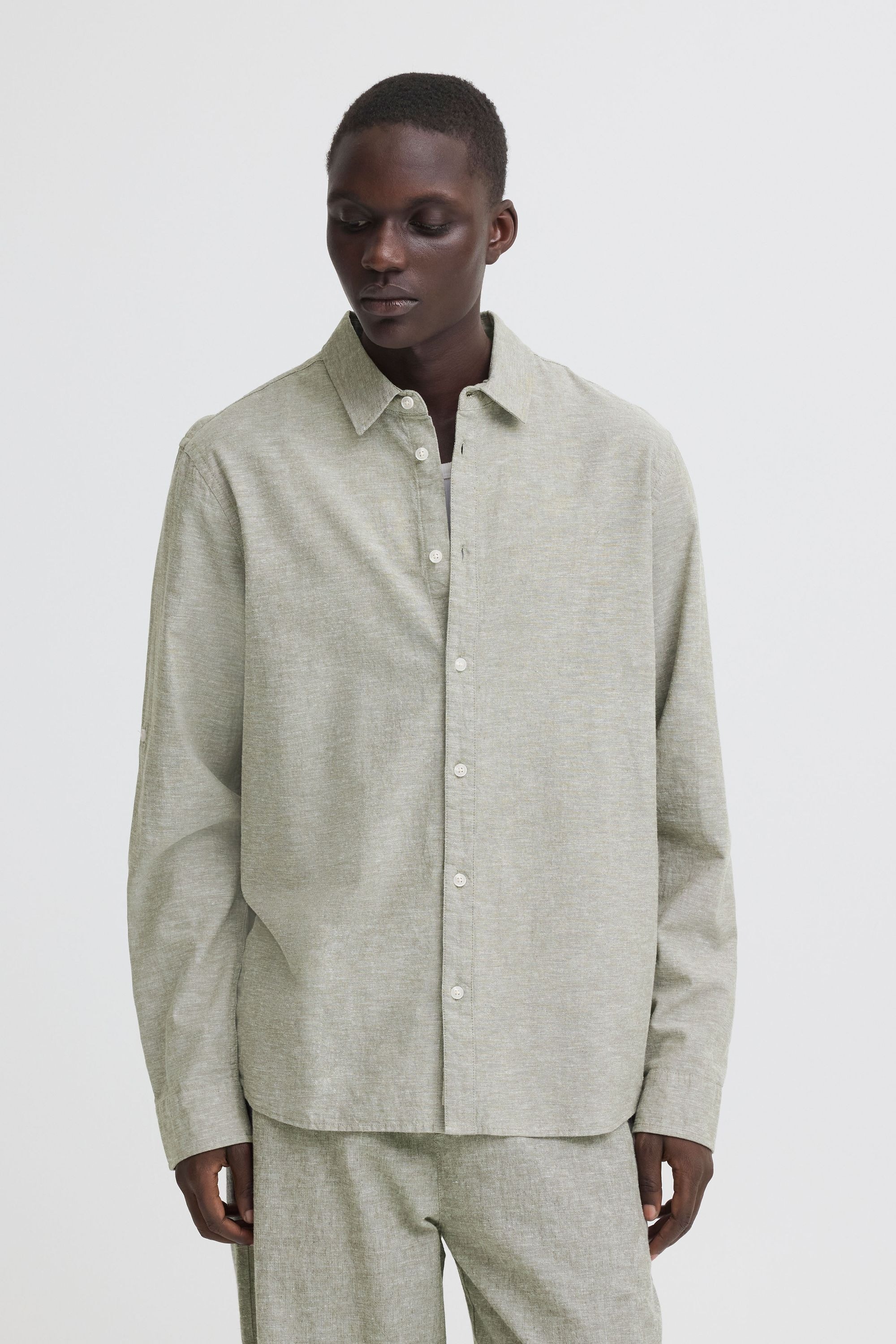 Blend Leinenhemd "BHAban Slub Linen Mix" Slub Hemd Leinen Mix günstig online kaufen