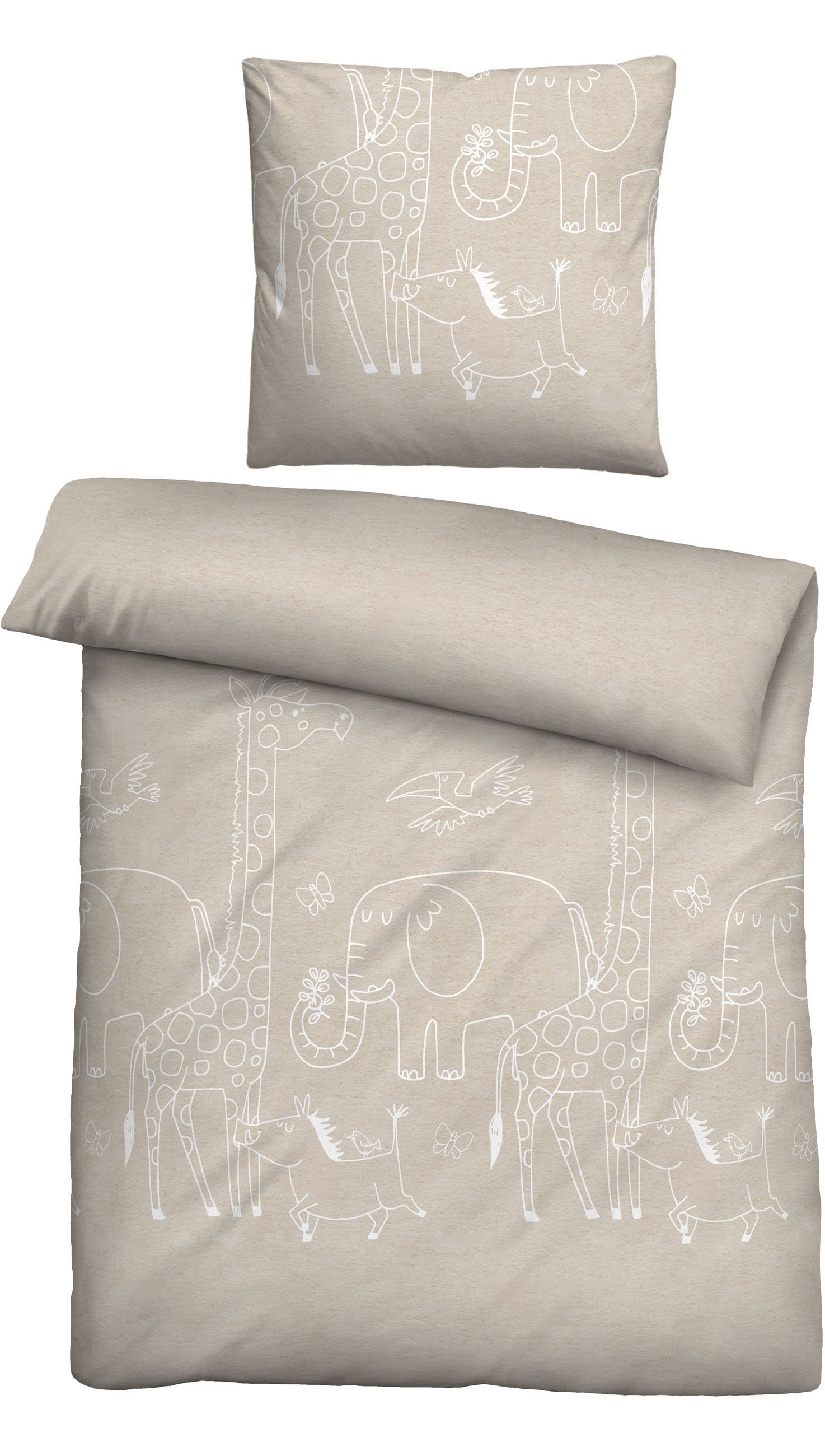 Biberna Kinderbettwäsche »0840520«, kuschelig warm, samtweich, Melange, 100% Baumwolle, made in Germany
