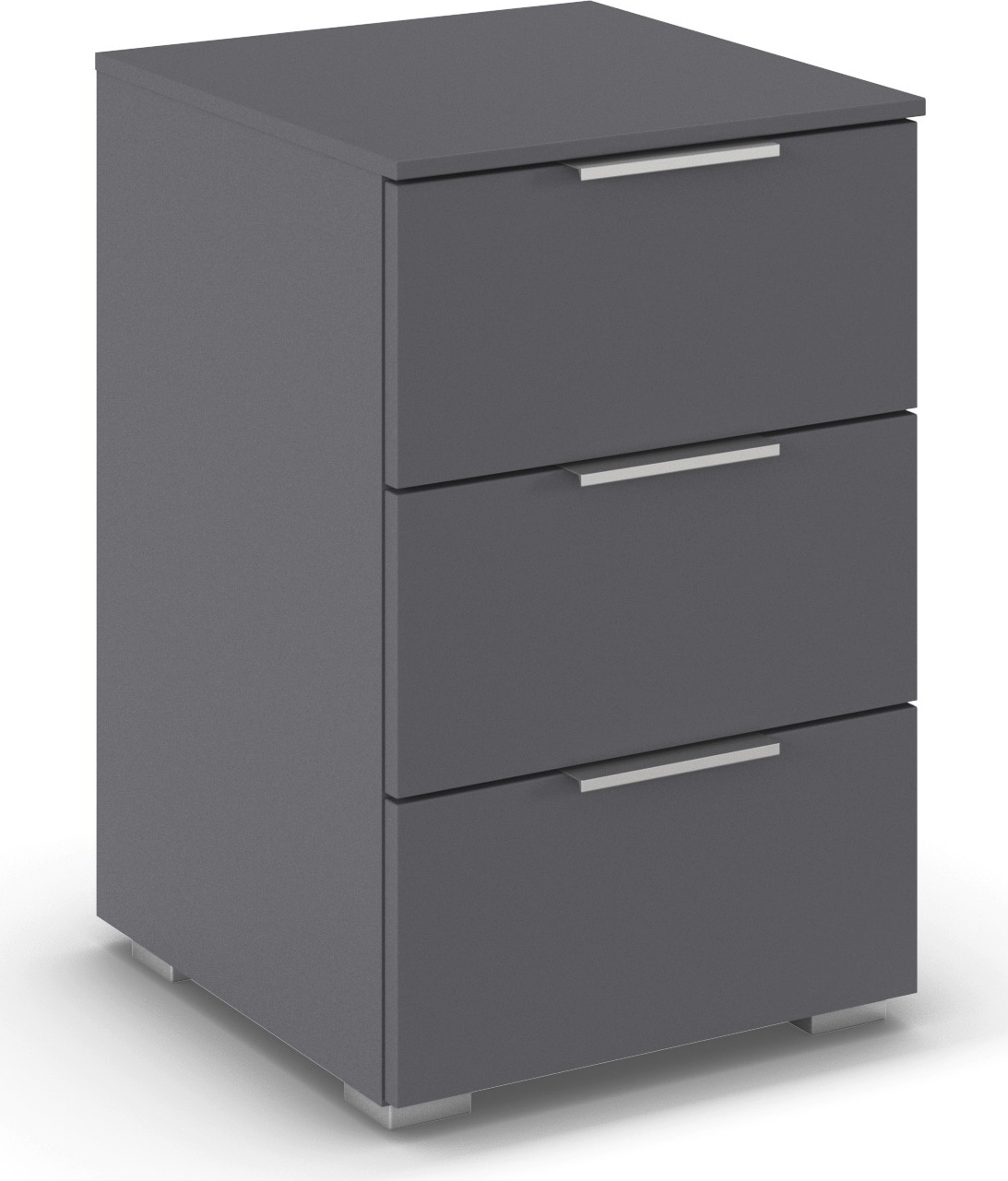 rauch Nachtkommode »Nachttisch Nachtkonsole Nachtschrank ASTANA« Breite 40 cm / Höhe 61 cm,  mit 3 geräumigen Schubladen, Kantengriff in Alufarben MADE IN GERMANY