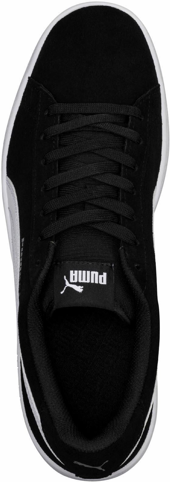 Sneaker PUMA "Puma Smash v2", Damen, Gr. 37, schwarz-weiß (schwarz, weiß), Leder, Schuhe Sneaker, aus Leder und Synthetik, atmungsaktiv, mit Schnürung 3