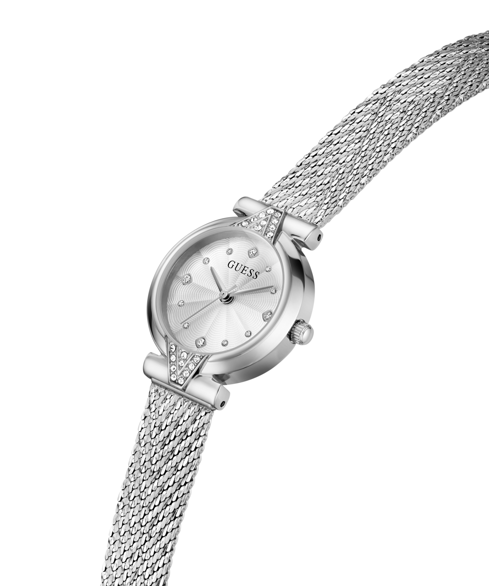 Guess Quarzuhr »LOUISA« Armbanduhr, Damenuhr, Edelstahlarmband, analog