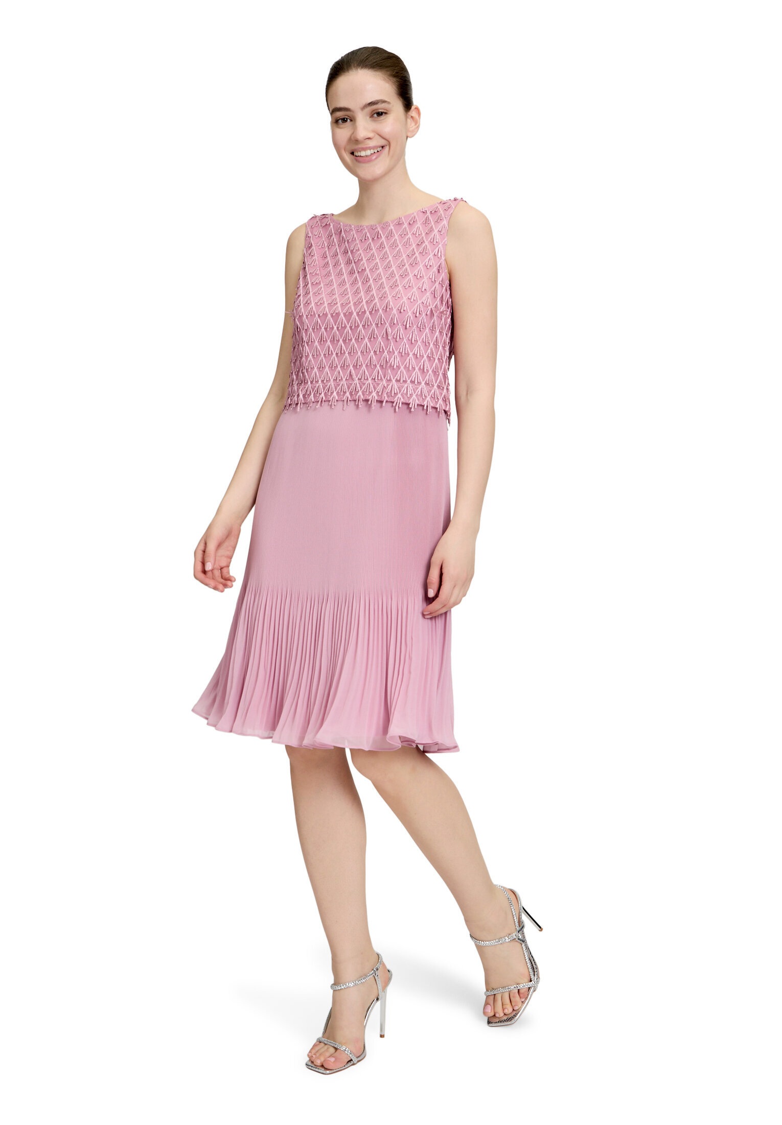 Vera Mont Cocktailkleid »Damen mit Plissee« Ohne Tasche Fransen