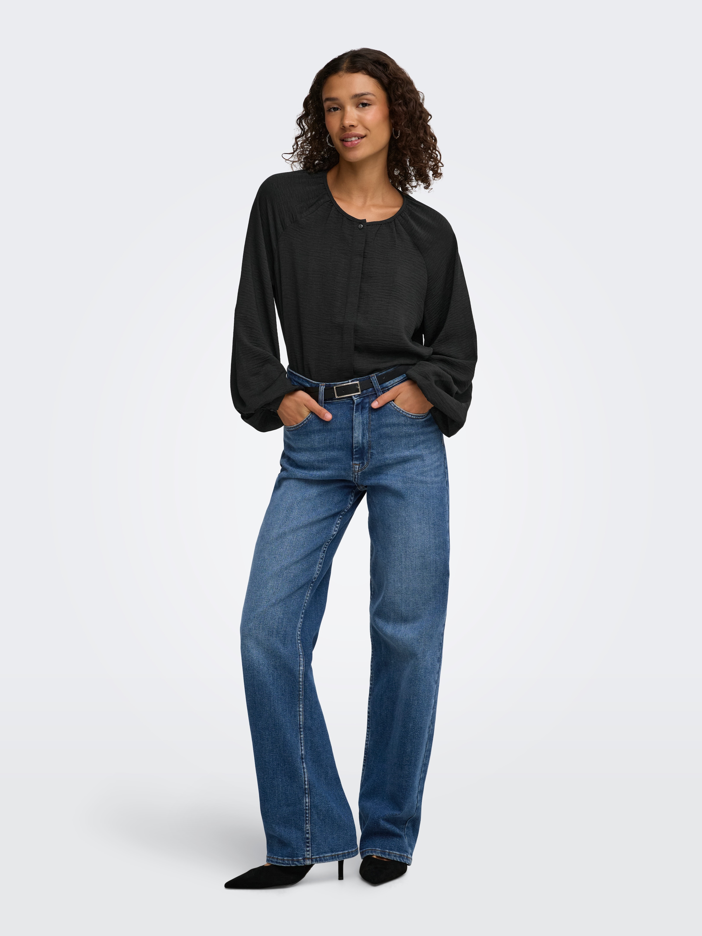 JDY Langarmbluse »JDYDIVYA LIFE L/S O-NECK SHIRT WVN« Polyester