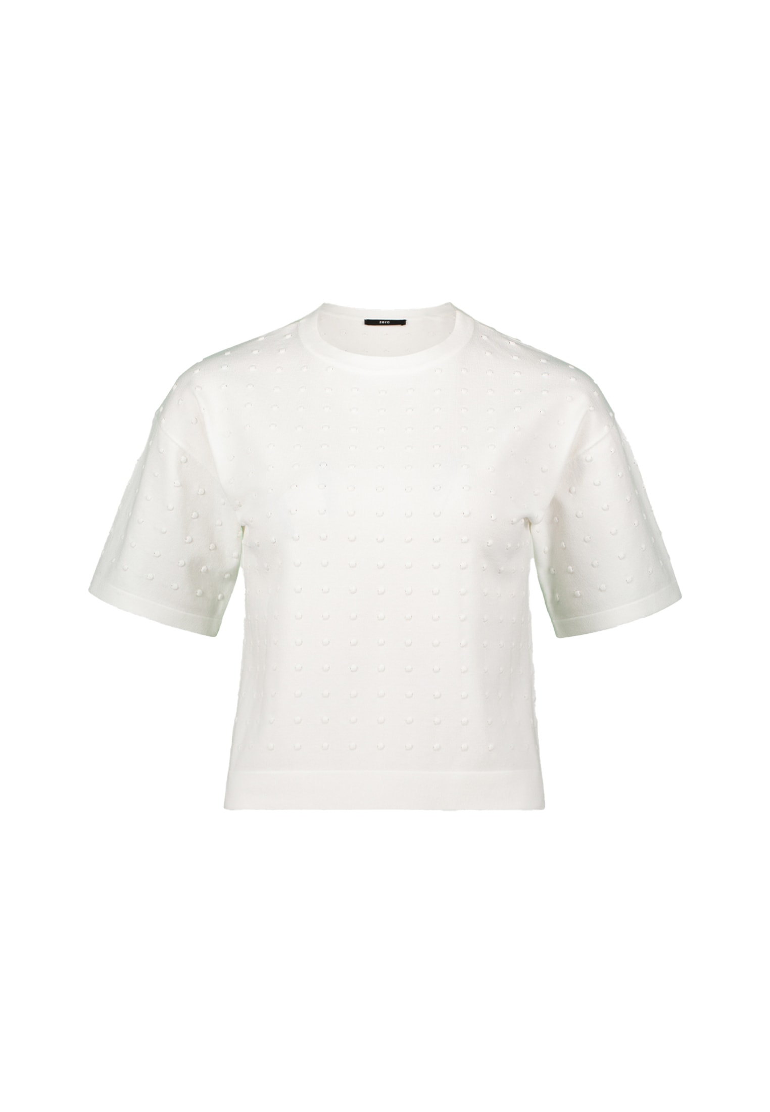 Zero Kurzarmshirt »zero Pullover mit Punkt-Stickerei«, (1 tlg.), weiteres Detail