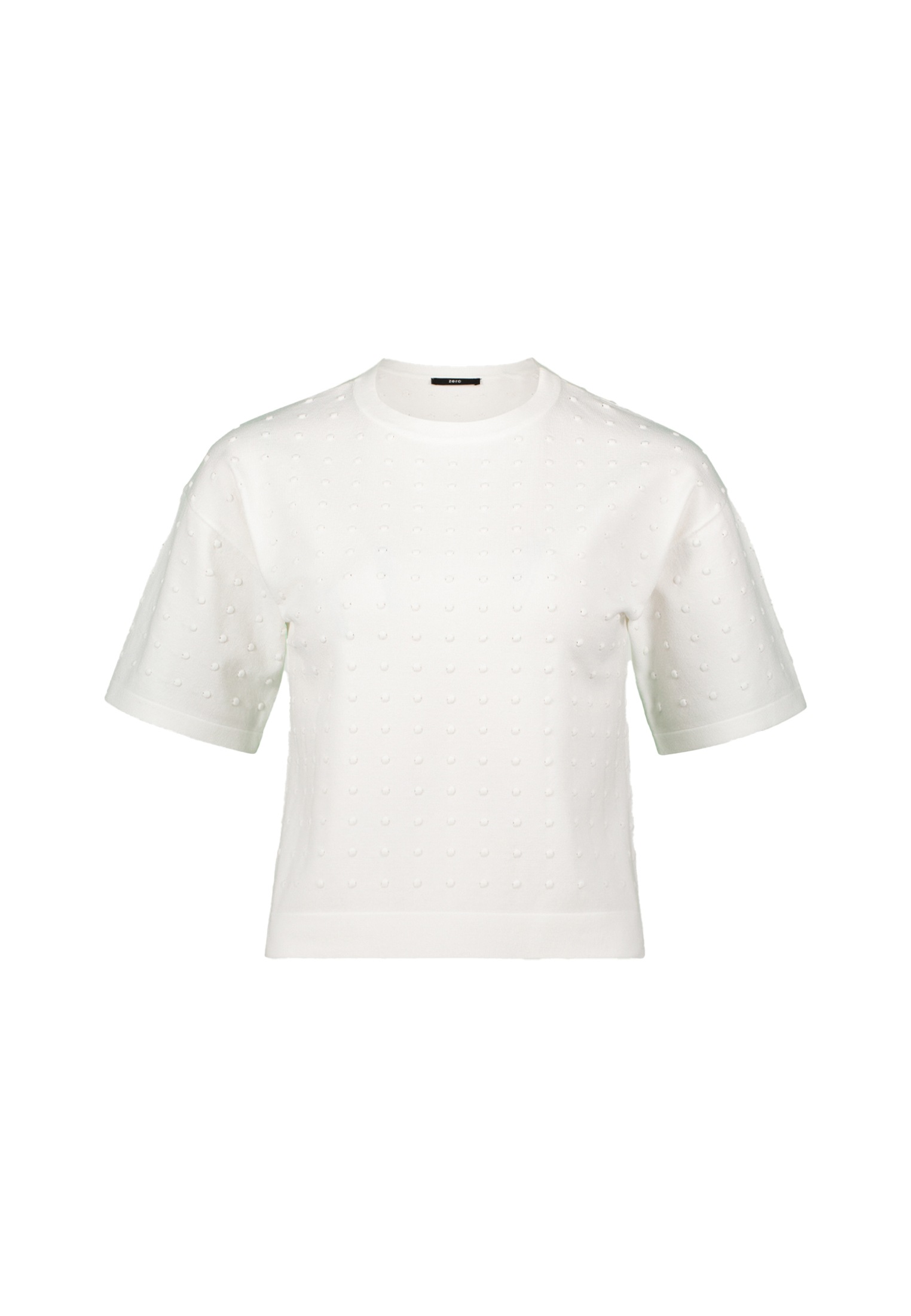 Zero Kurzarmshirt "zero Damen Pullover mit Punkt-Stickerei", (1 tlg.), weit günstig online kaufen
