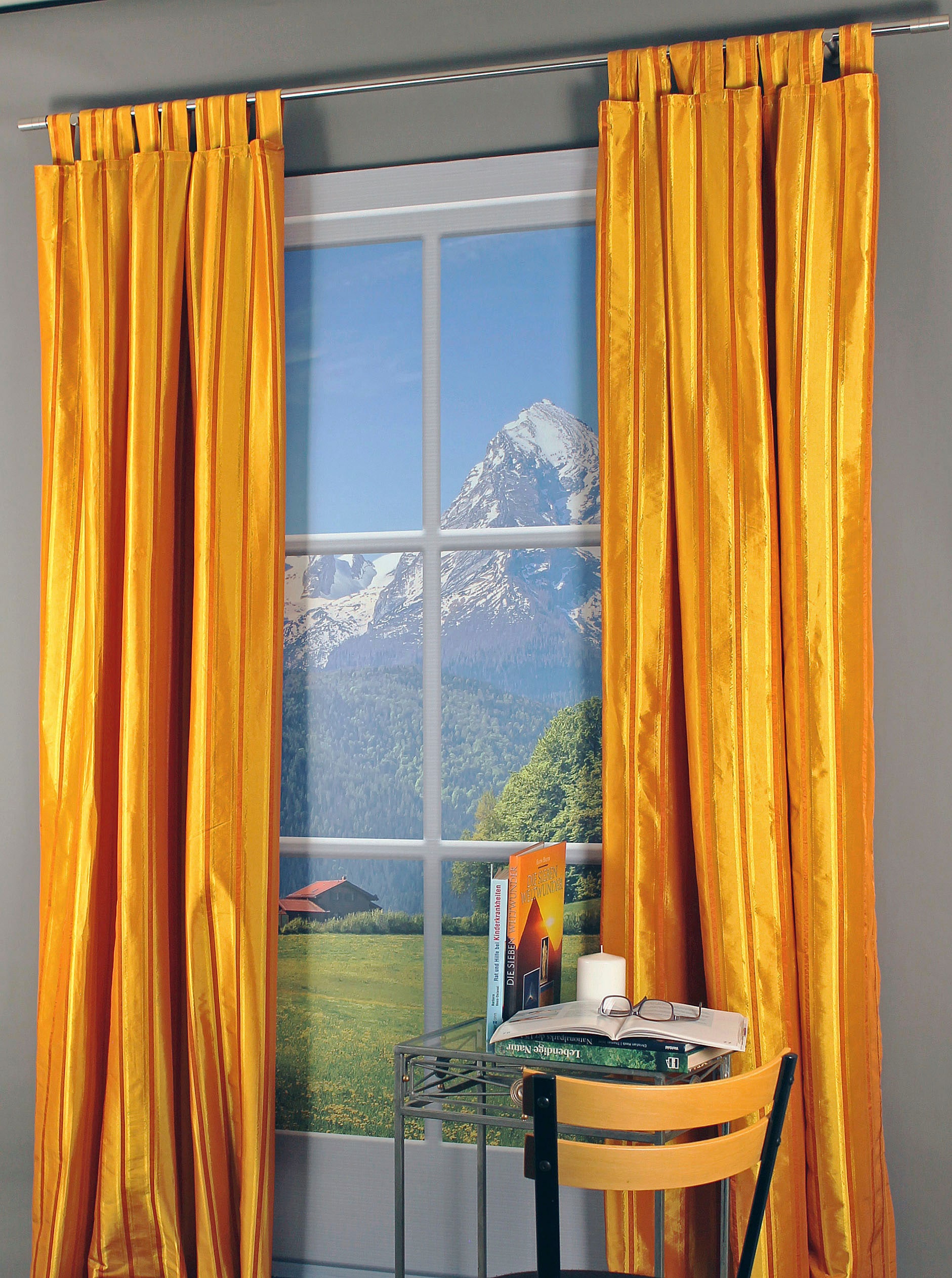 HOSSNER - ART OF HOME DECO Gardine »Caumasee«, (1 St.), Schlaufenschal im zeitlosen Design