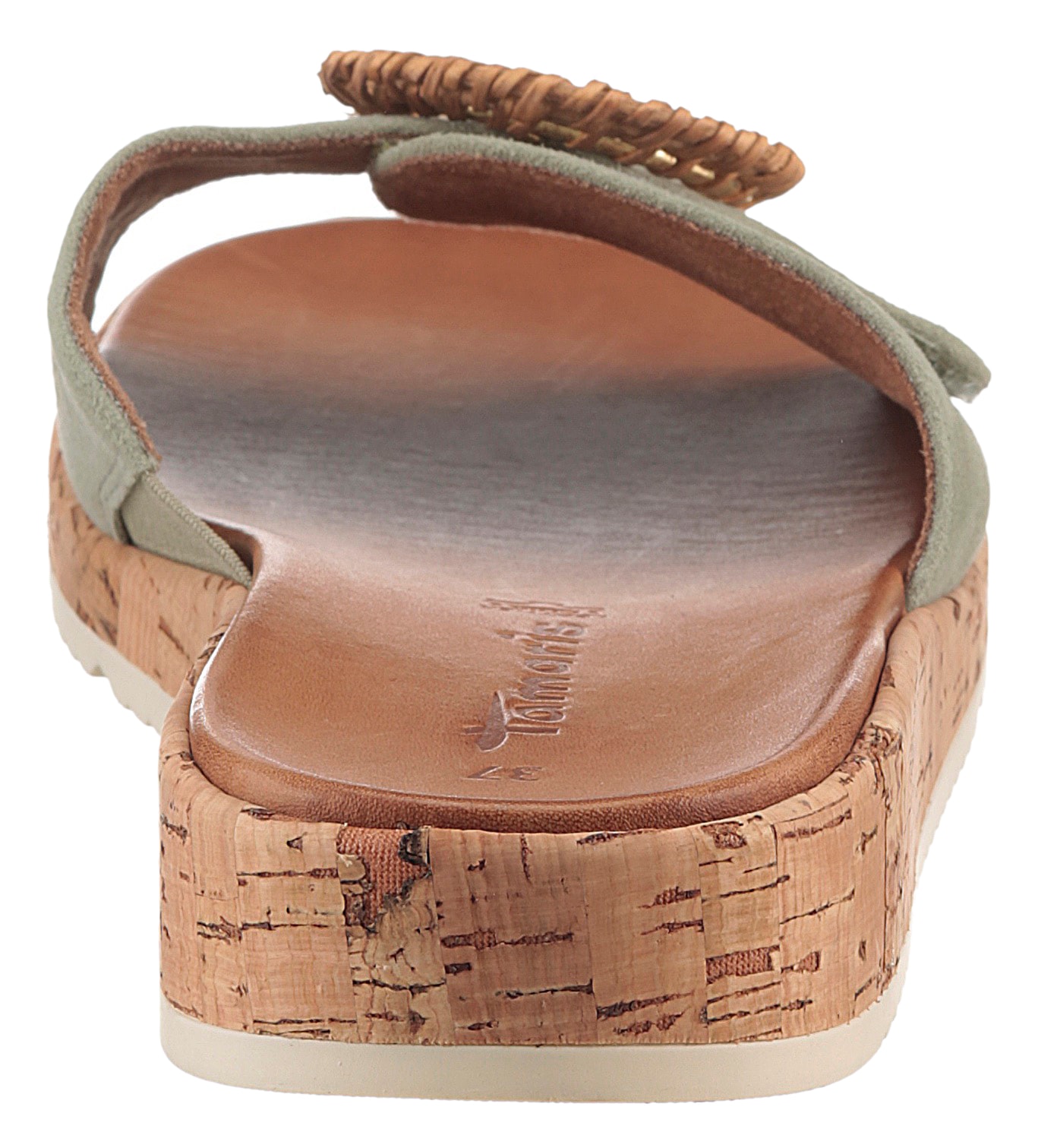 Tamaris Pantolette, Keilabsatz, Sommerschuh, Schlupfschuh mit hübscher Zierschnalle