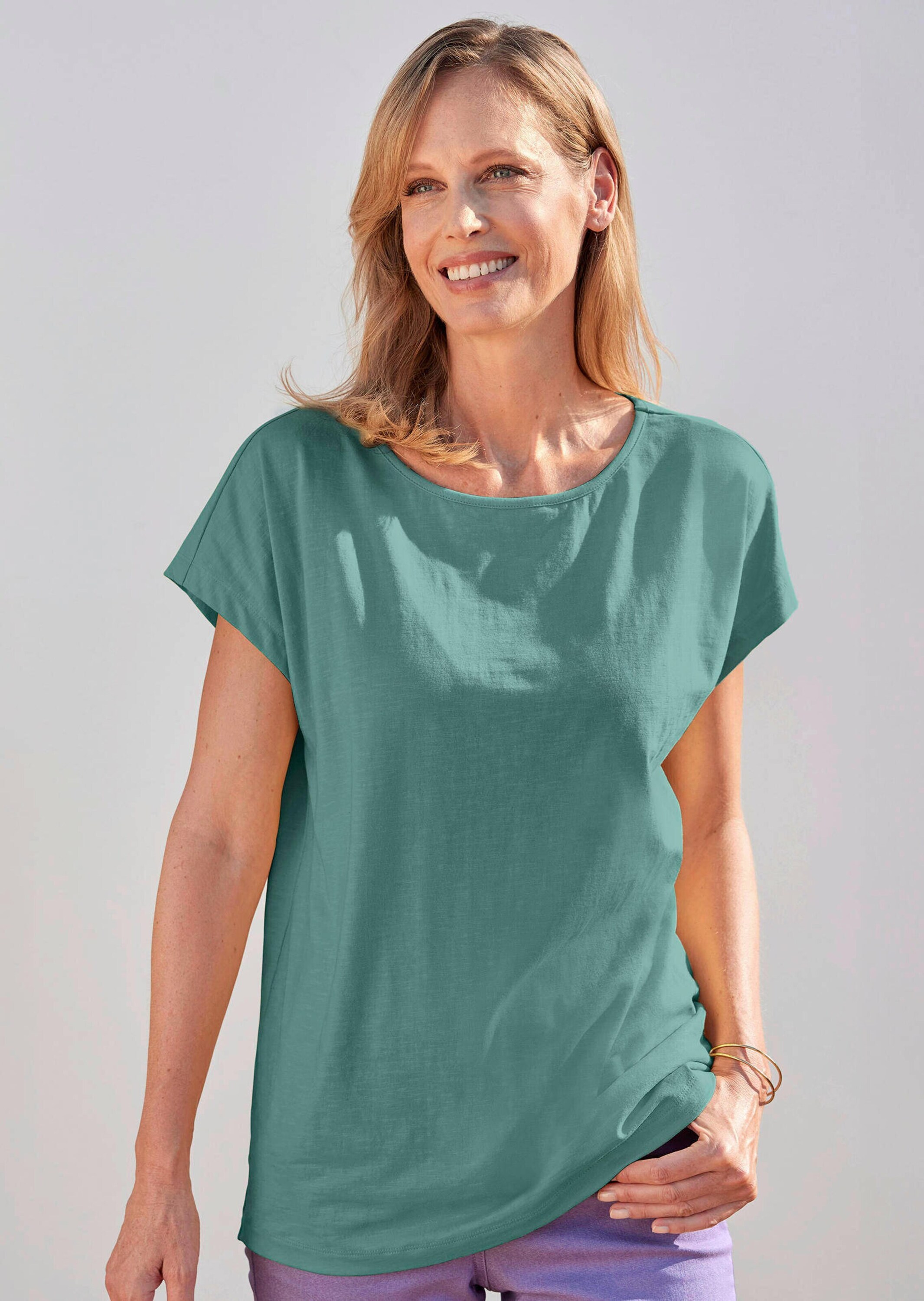 Thumbnail - GOLDNER Kurzarmshirt "Kurzgröße Shirt" verläöngertes Rückenteil