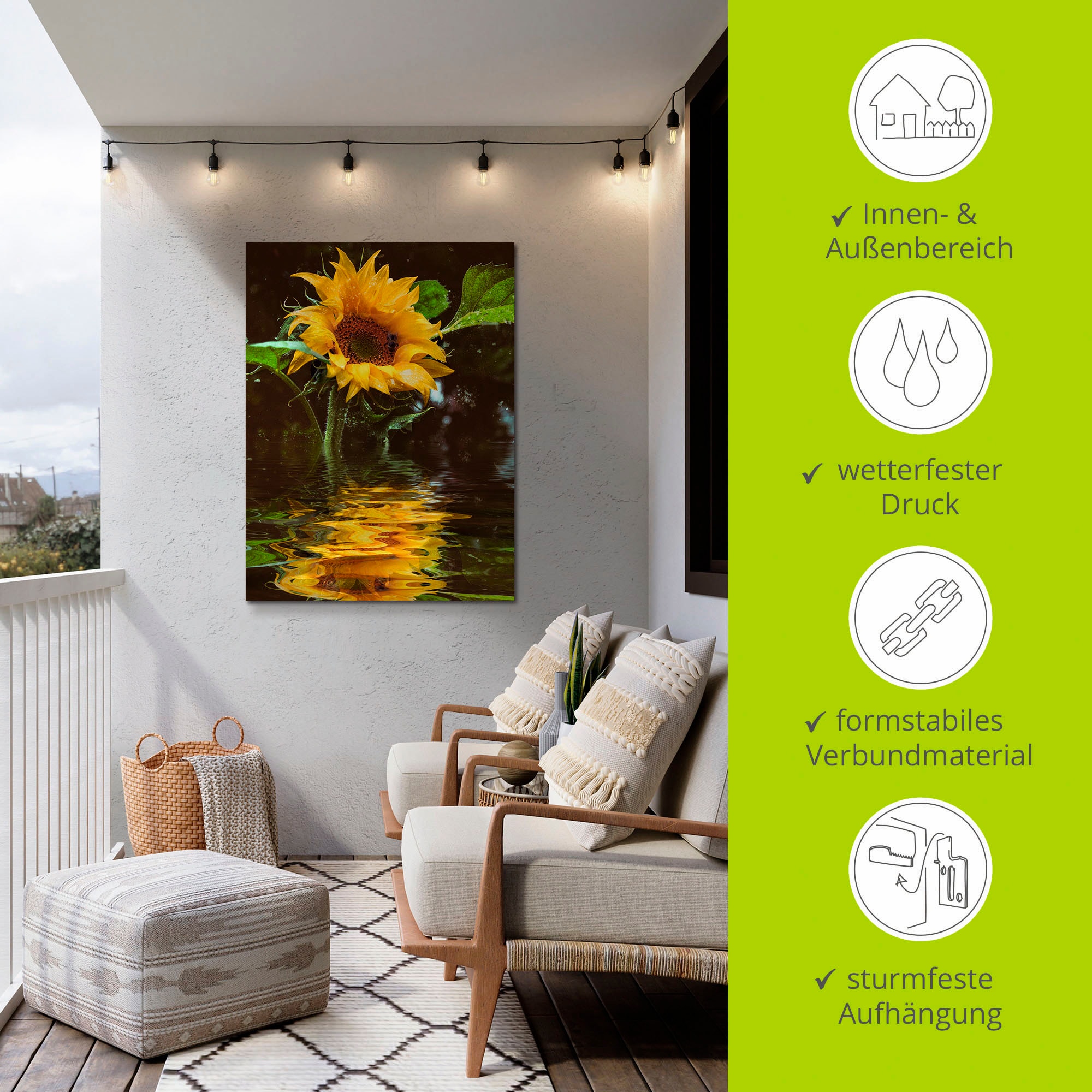 Artland Wandbild »Sonnenblume«, Blumen, (1 St.), als Alubild, Outdoorbild, Leinwandbild, Poster, Wandaufkleber