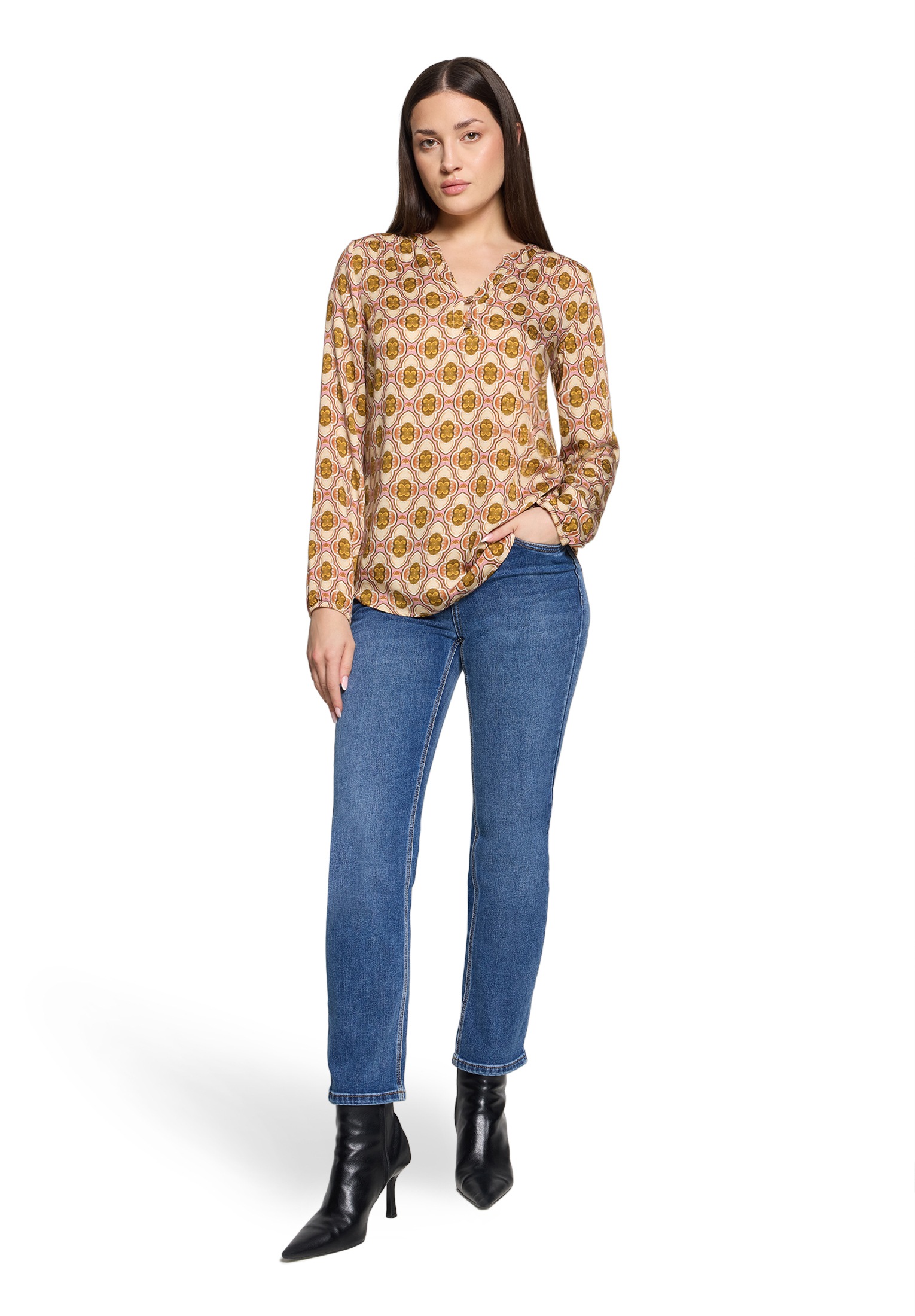 Cartoon Schlupfbluse »Damen mit Knöpfen«