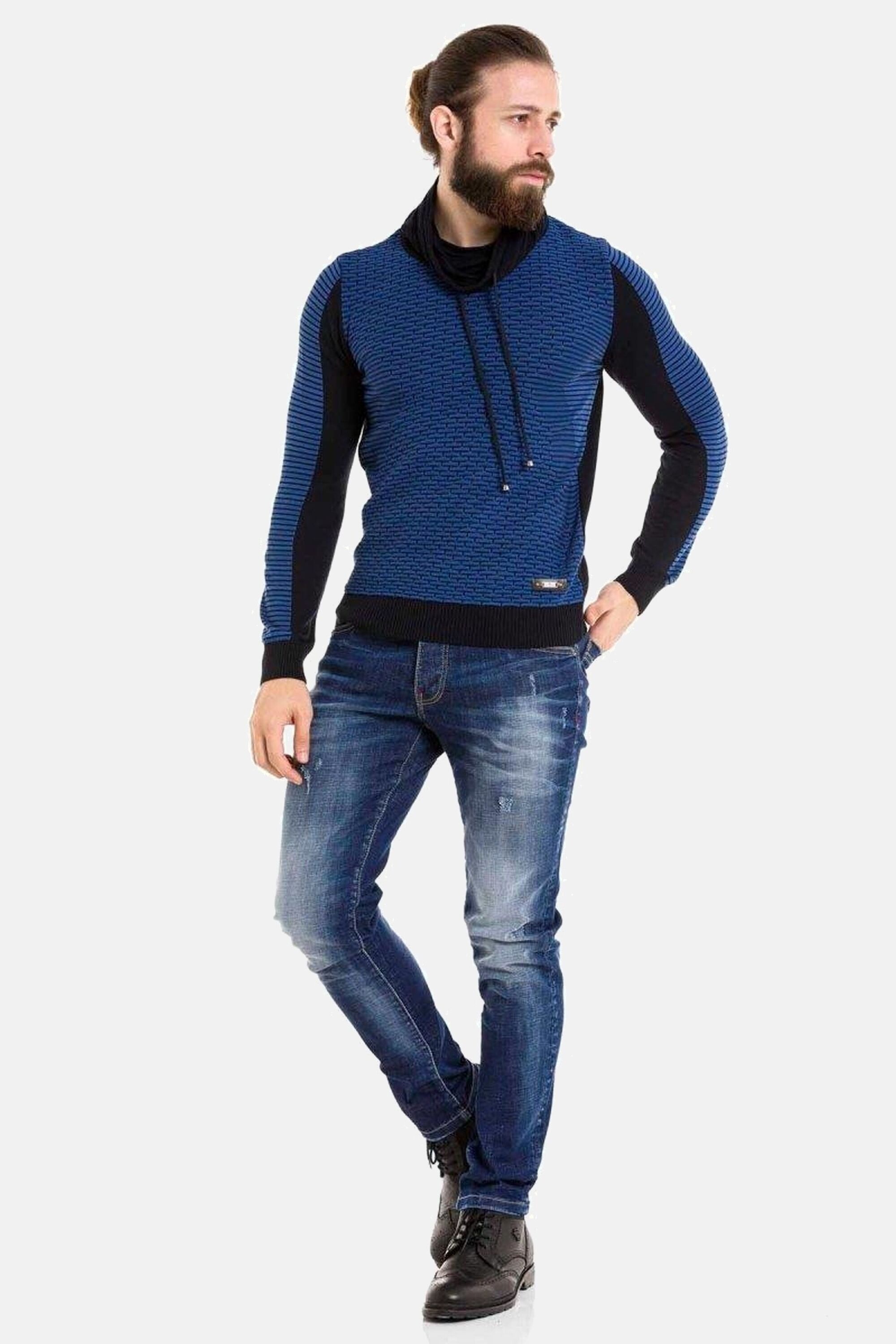 Cipo & Baxx Rundhalspullover »Pullover«, (1 tlg.), im modernen Look, CP264