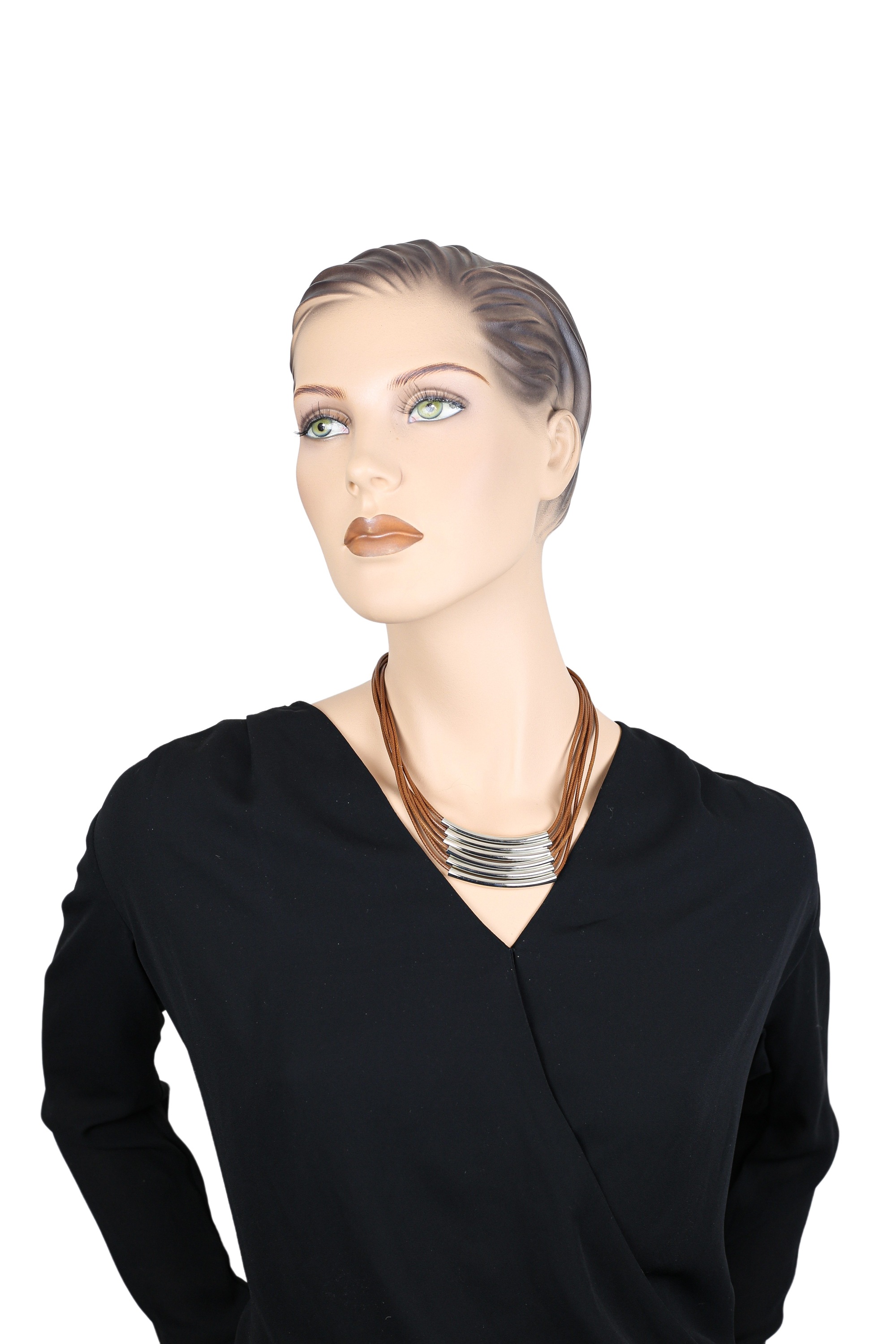 COLLEZIONE ALESSANDRO Kette mit Anhänger »Elena«, 6-reihige Kette aus feinen Bändern