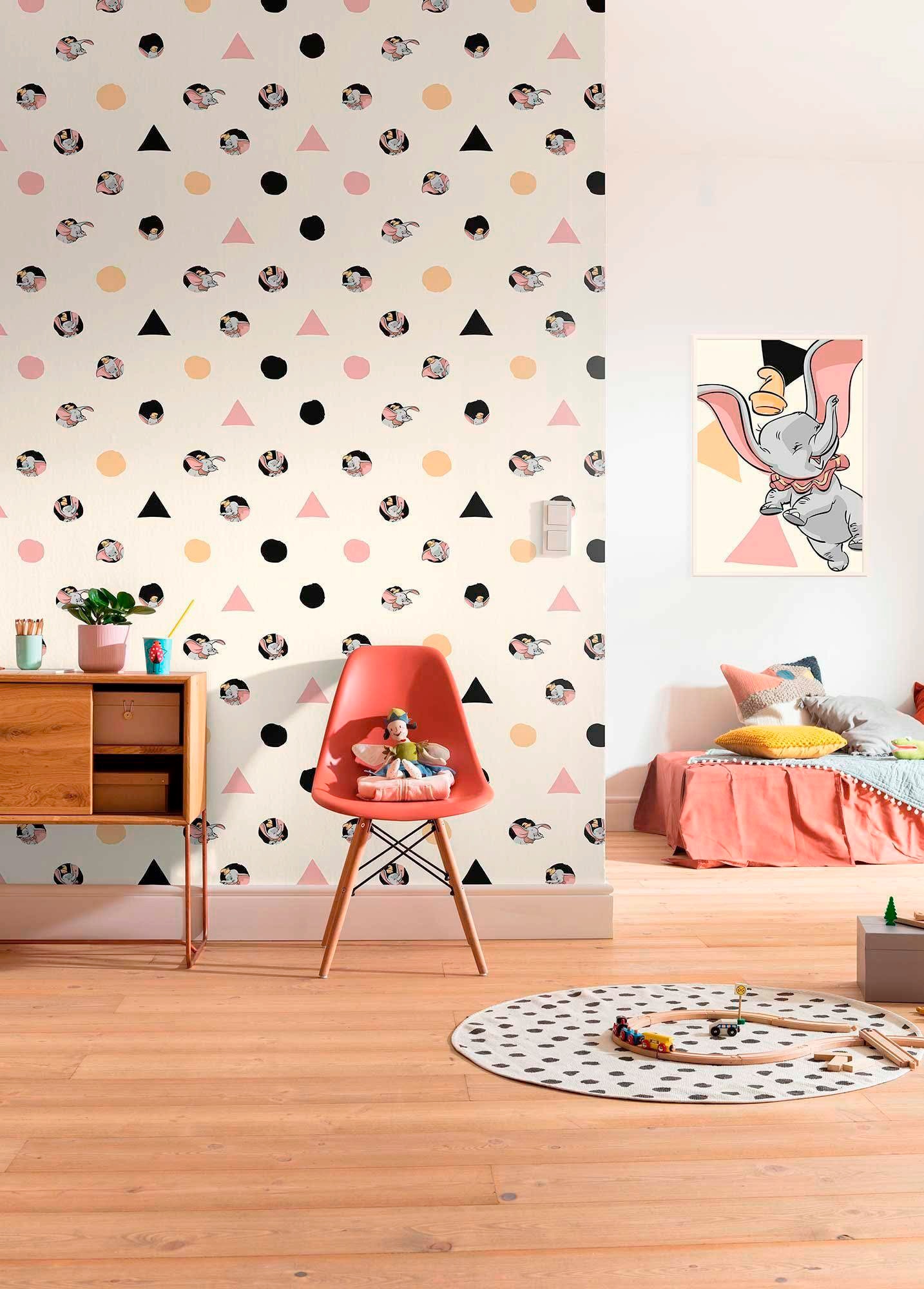 Komar Vliestapete »Digitaldruck Vlies - Dumbo Angles & Dots - Größe 200 x 280 cm«, bedruckt, Kinderzimmer
