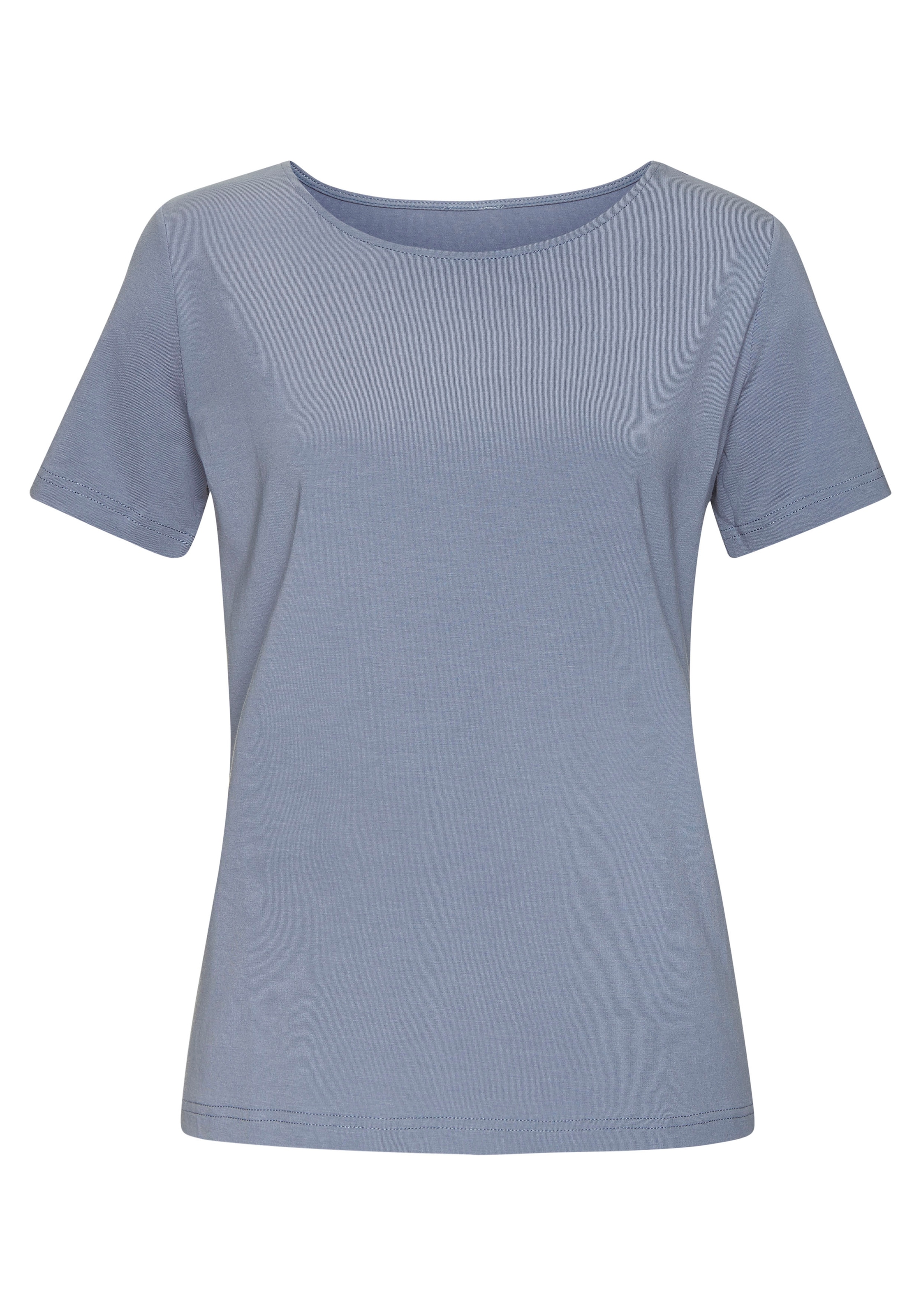 LASCANA T-Shirt »mit Rundhals-Ausschnitt«, (2er-Pack), aus elastischer Baumwoll-Modal-Qualität