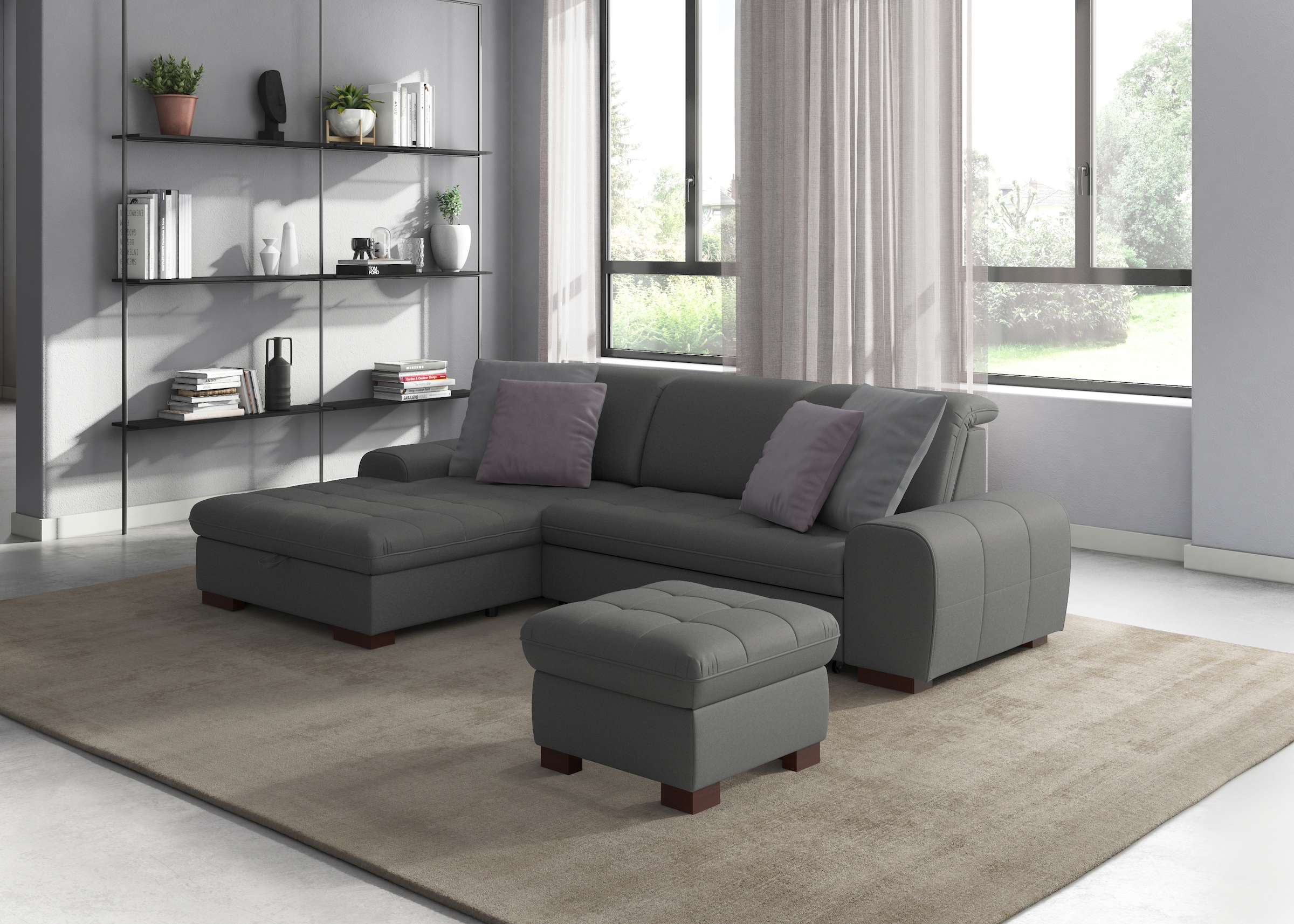 sit&more Ecksofa "Luxor L-Form" wahlweise mit Schlaffunktion, Bettkasten und Kopfteilverstellung