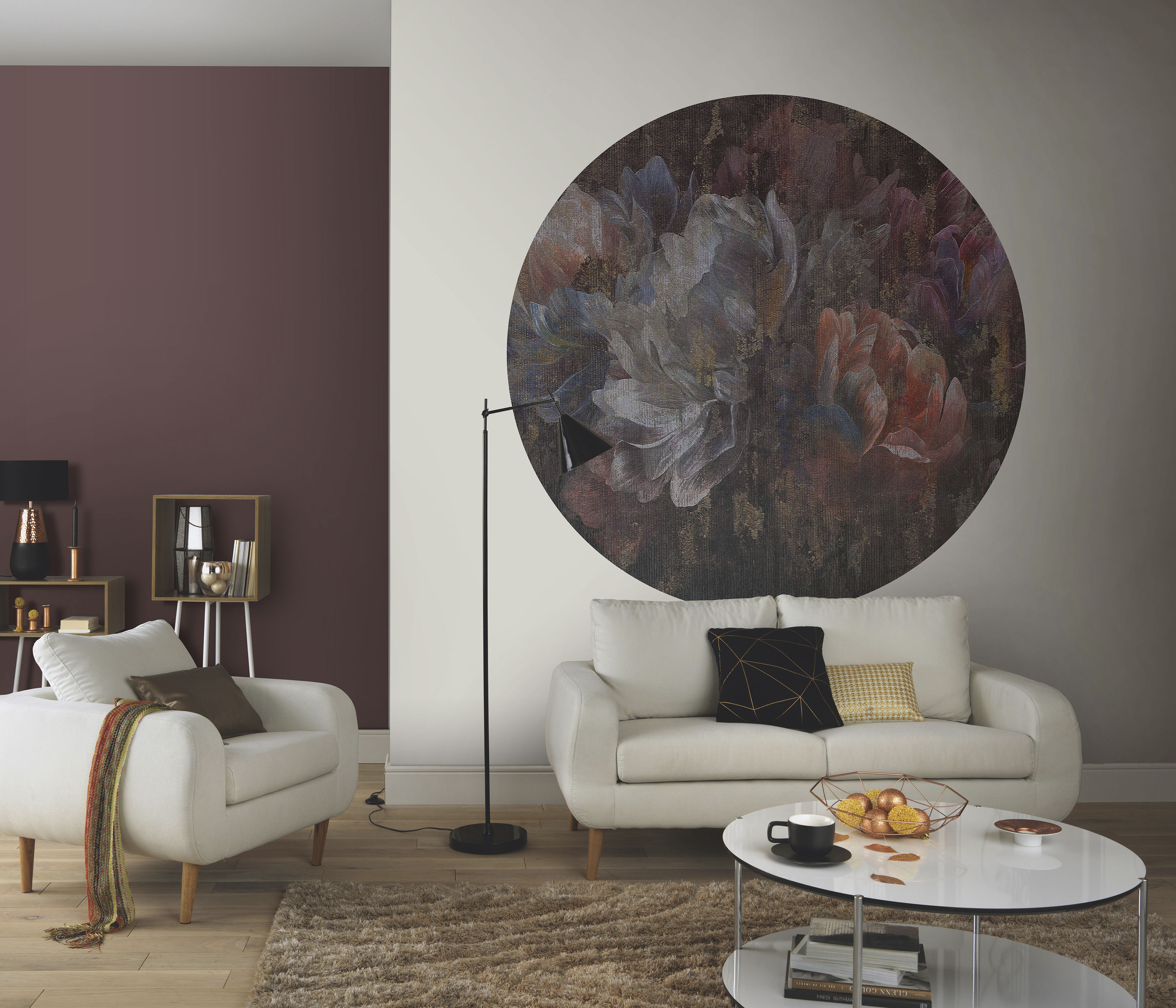 Fashion for walls "Queen of Night" floral glatt Phthalate frei