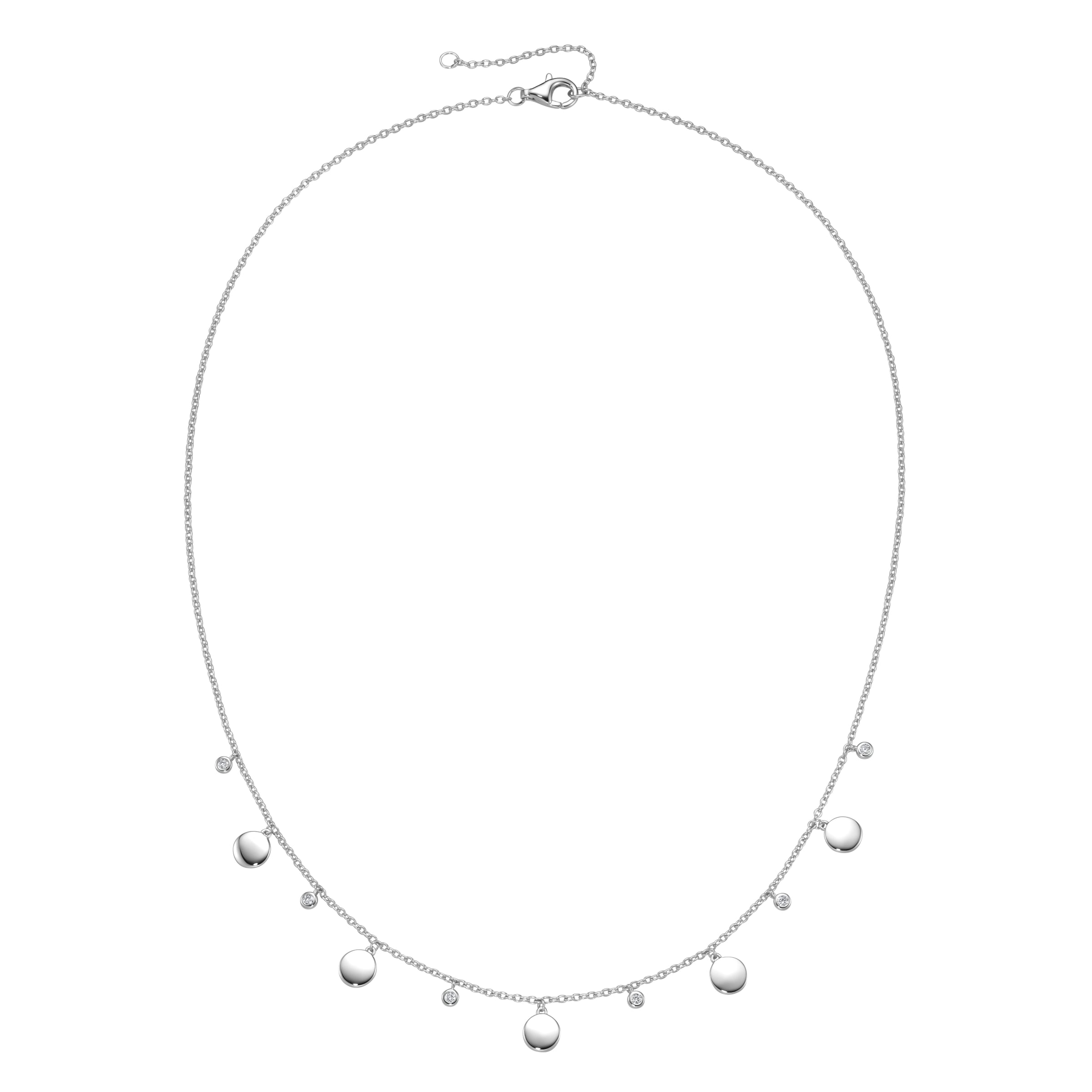 Smart Jewel Collier »mit runden Plättchen und Zirkonia als Behang, Silber 925«
