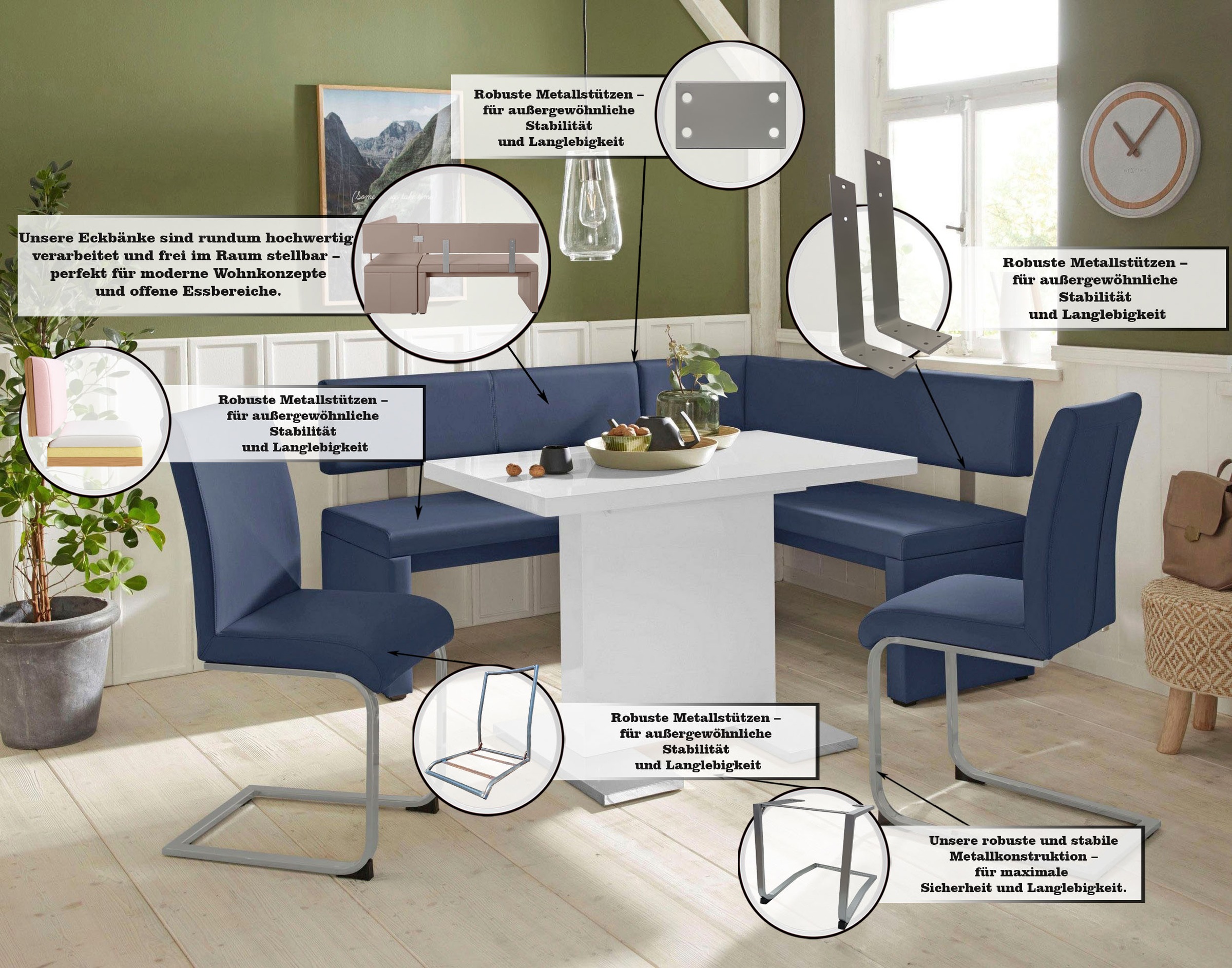 Thumbnail - OTTO home Eckbank "Charissa" in 3 Größen, verschiedene Qualitäten