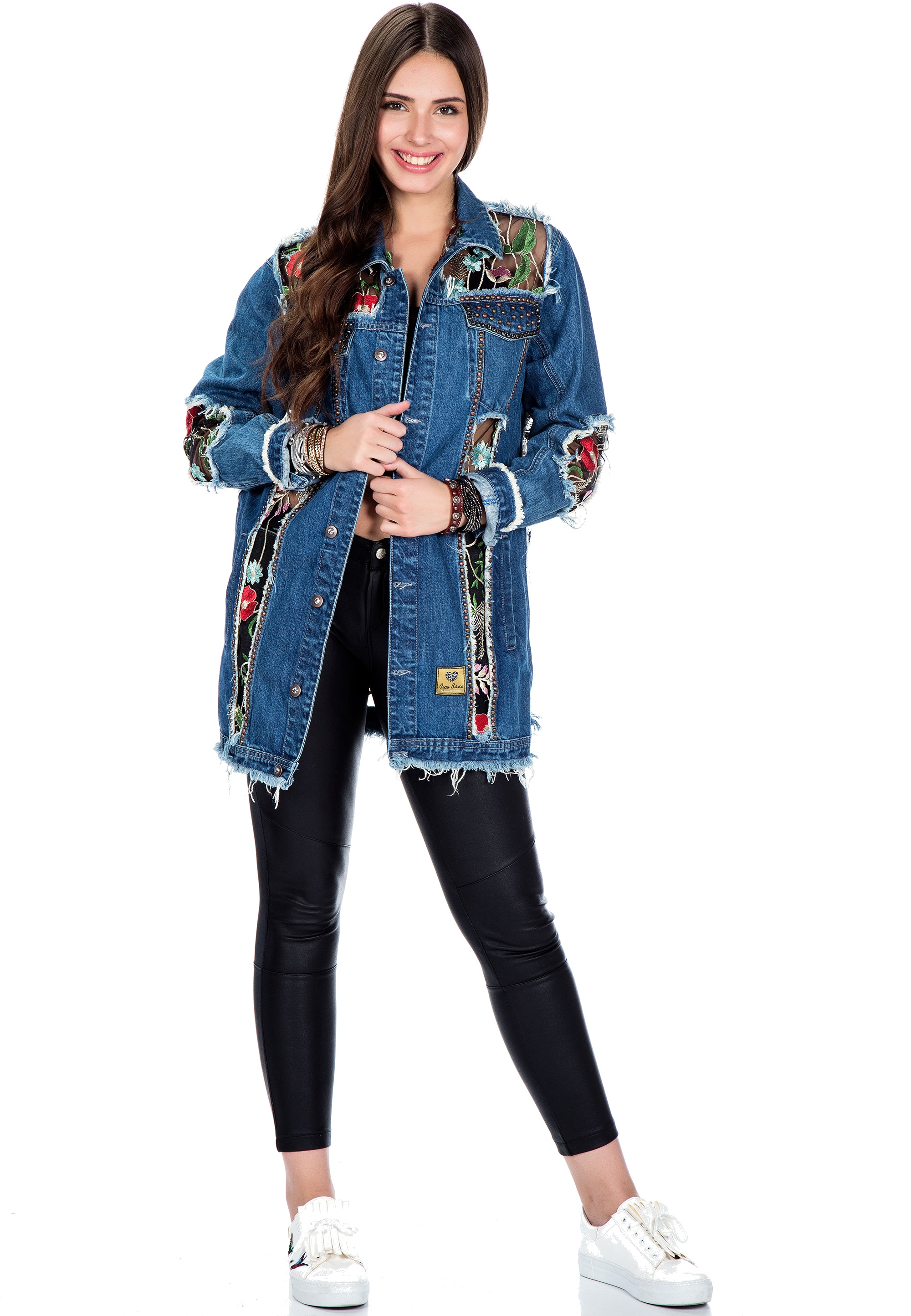 Cipo & Baxx Jeansjacke, mit extravagantem Rückendesign