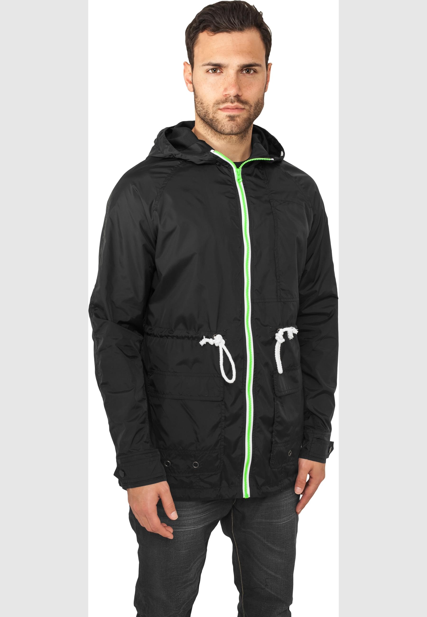 URBAN CLASSICS Allwetterjacke »Urban Classics Herren Long Nylon Windbreaker«, (1 St.), mit Kapuze