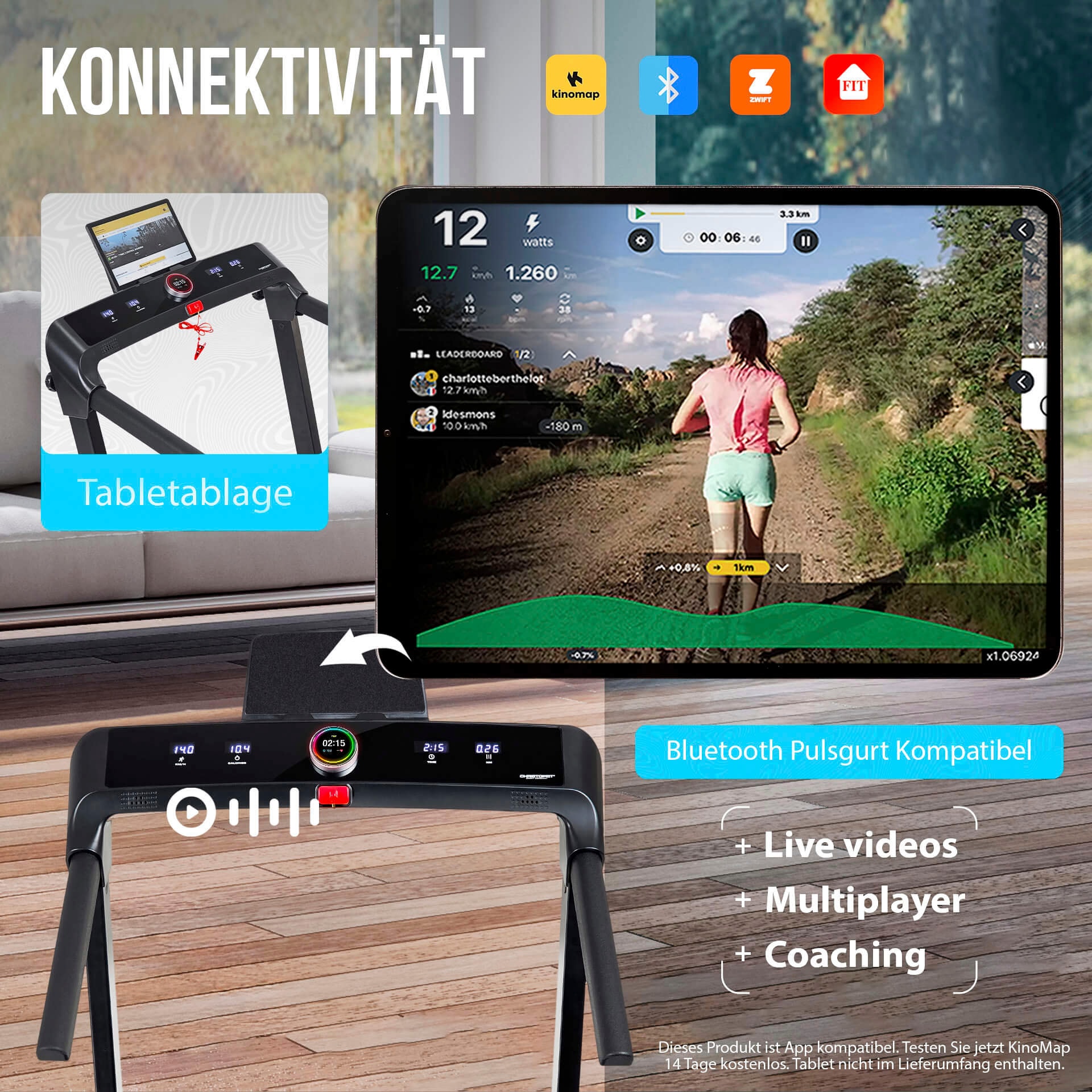 Christopeit Sport® Laufband »2 in 1« bis max. 14 km/h, klappbar