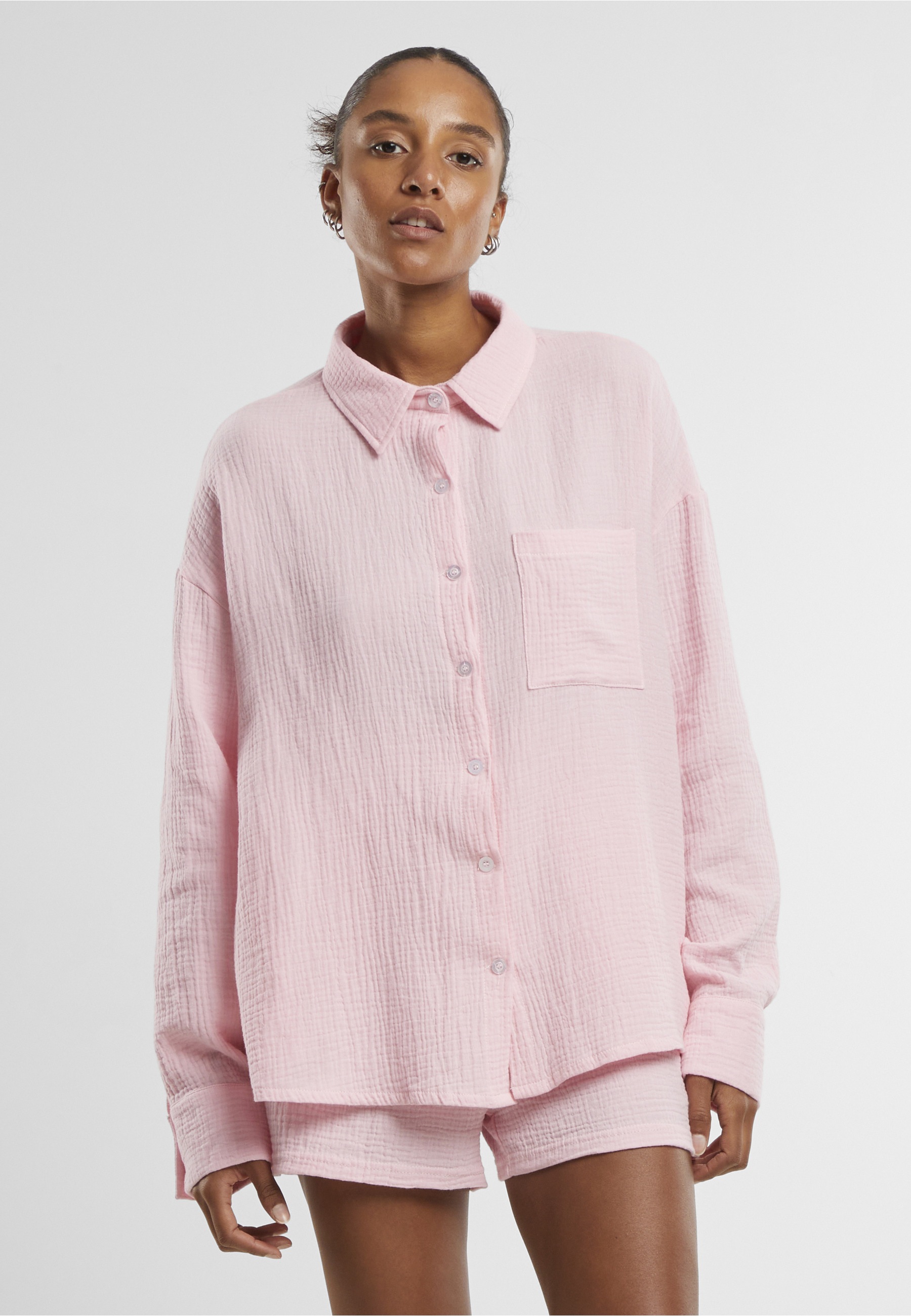 URBAN CLASSICS Klassische Bluse »Urban Classics Ladies Oversized Musselin Blouse«