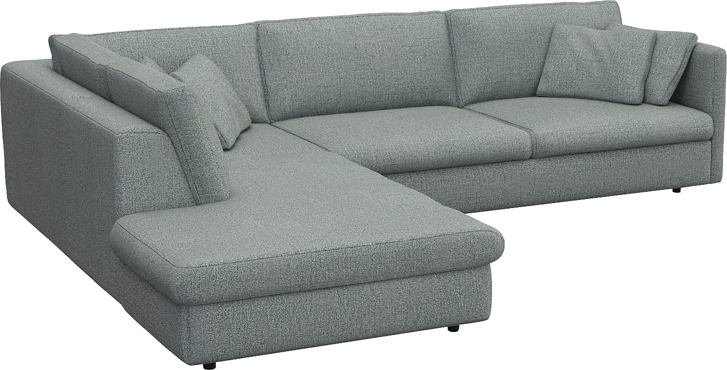 FLEXLUX Ecksofa »Lovane, elegant und zeitlos, bequem, L-Form«, Weich & anschmiegsam, große Sitztiefe auf Kaltschaum, Dekokissen inkl.