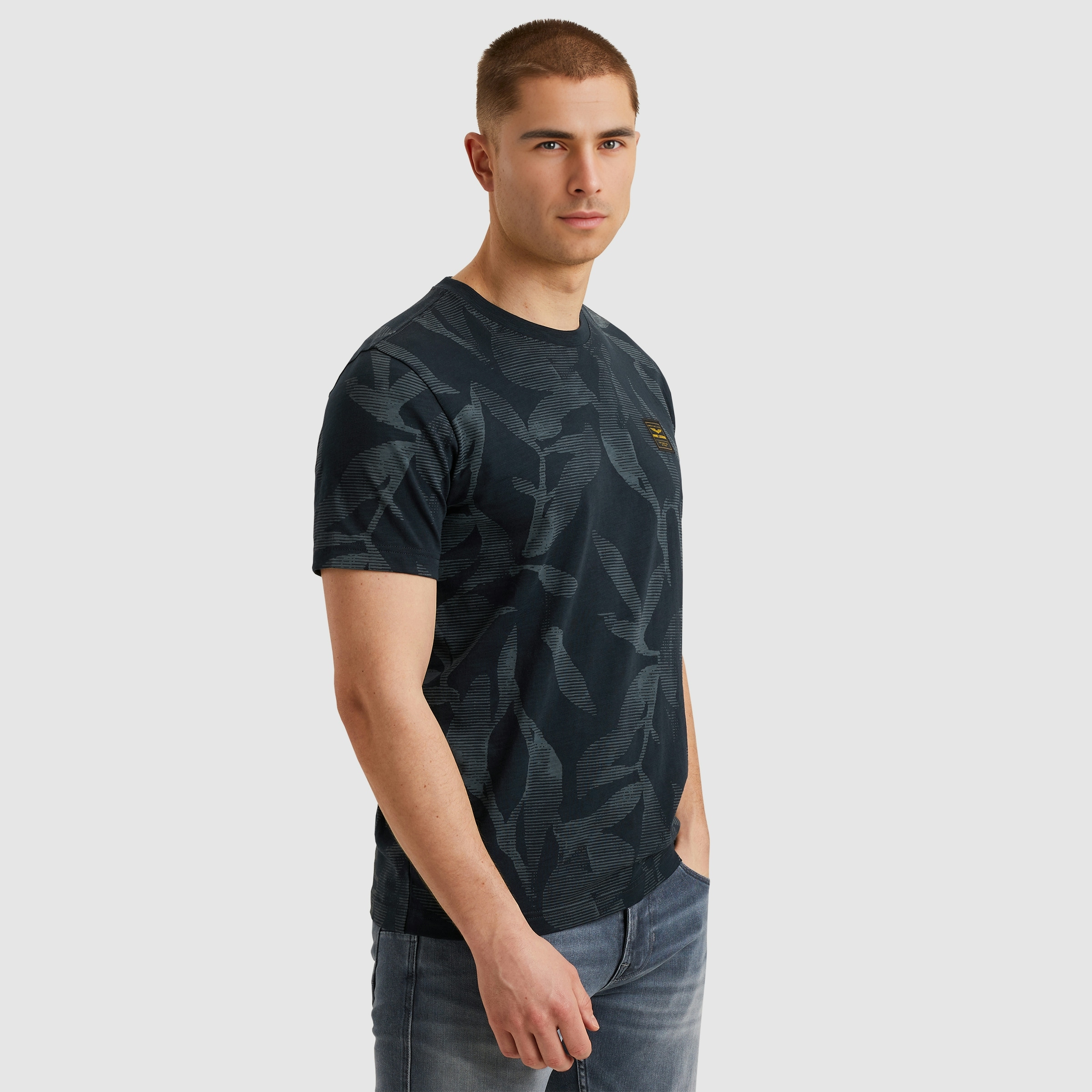 PME LEGEND T-Shirt »Short sleeve r-neck slub jersey aop«, mit All-Over Print