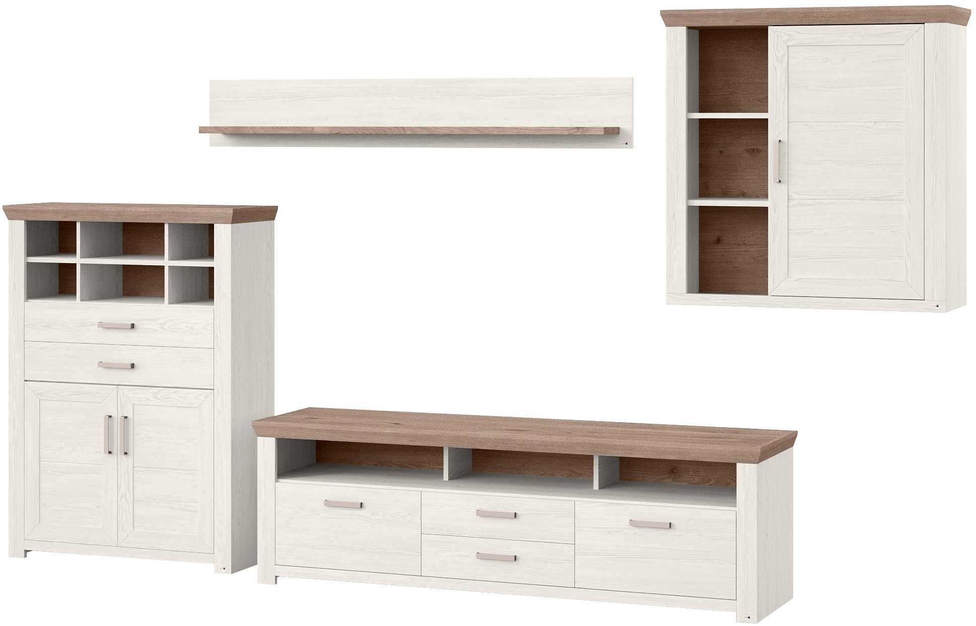 set one by Musterring Wohnwand "York", (Set, 4 St.), Kombination 01, in 3 F günstig online kaufen
