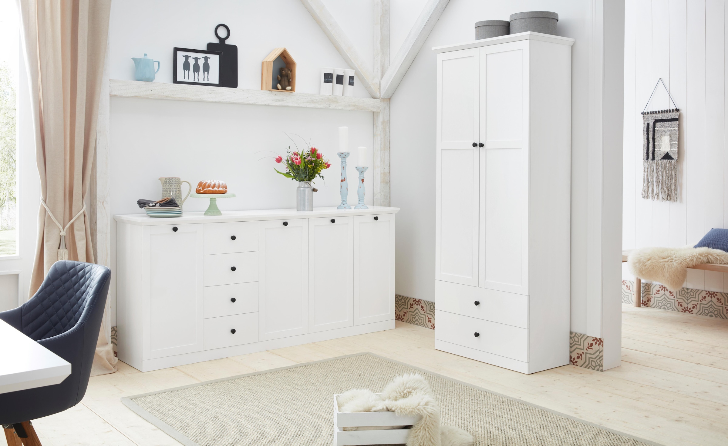 Home affaire Sideboard »Örebro«, Kommode, zeitloser Landhausstil, mit Vollauszug