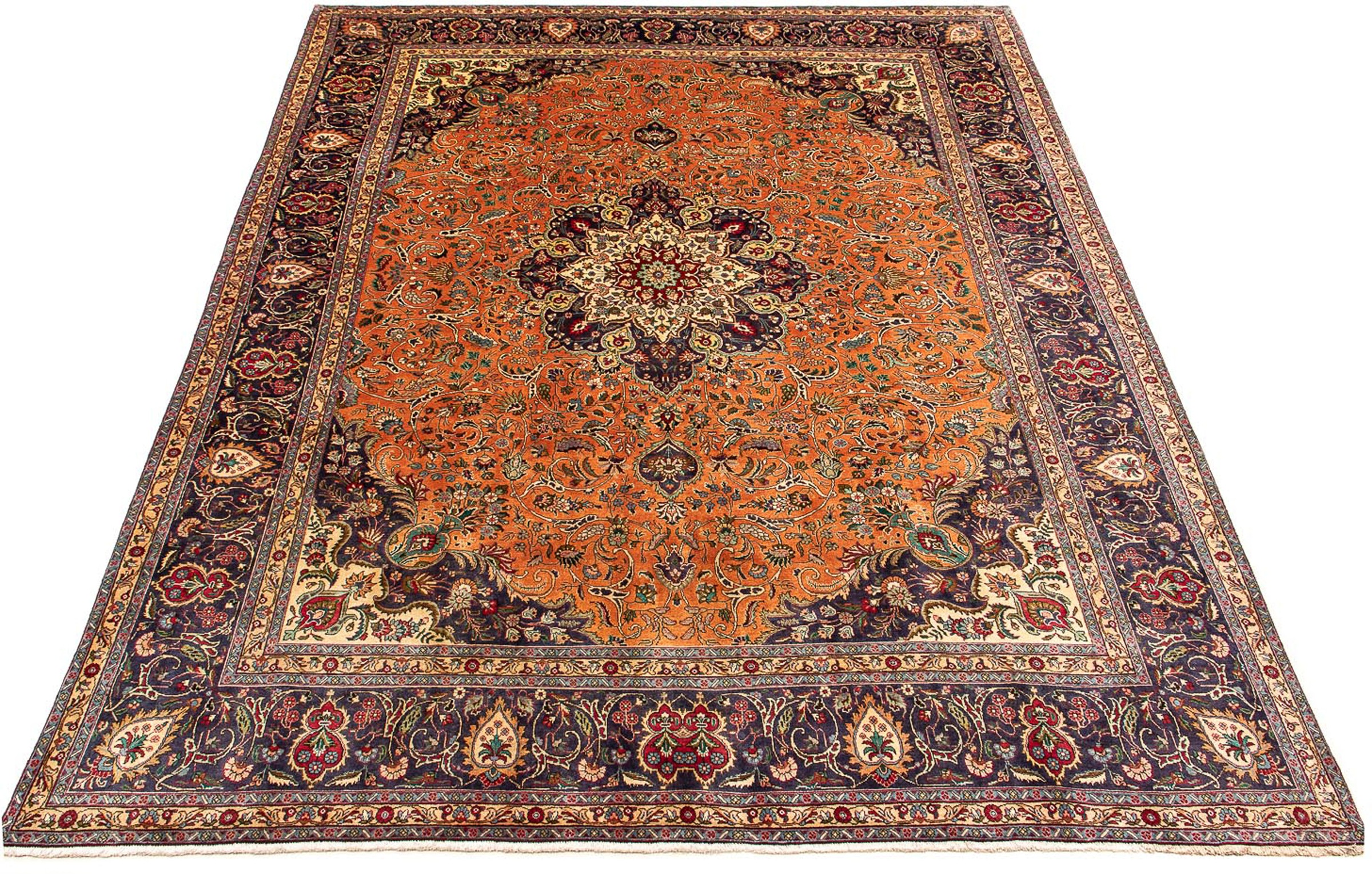 morgenland Orientteppich "Perser - Täbriz - 405 x 308 cm - rost", rechteckig, Wohnzimmer, Handgeknüpft, Einzelstück mit 