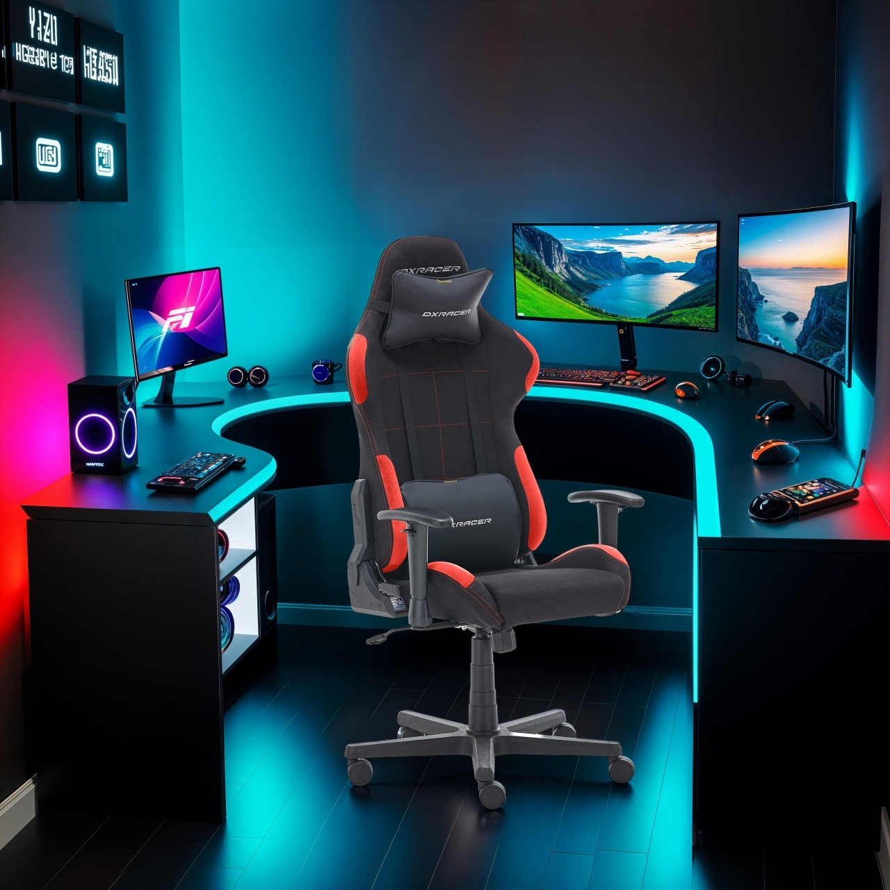 MCA furniture Gaming-Stuhl »DX Racer Formula Gamingchair«, (Set), 1 St., Stoff, Gaming,Racing,Design,Lordose,Kissen,Armlehne,drehbar,verstellbar