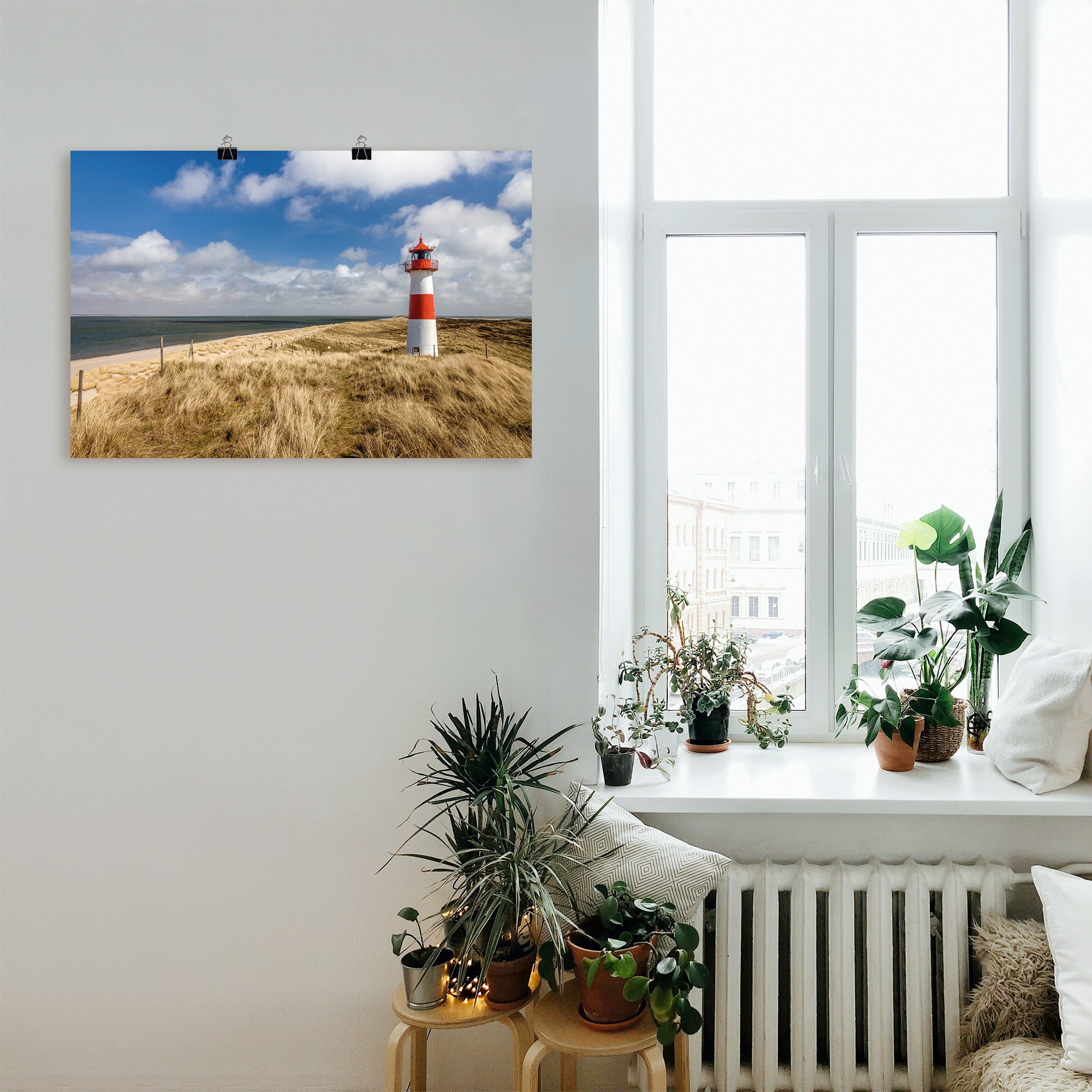 Artland Wandbild »Leuchtturm List-Ost auf Sylt Deutschland«, Gebäude, (1 St.), als Alubild, Leinwandbild, Wandaufkleber oder Poster in versch. Größen