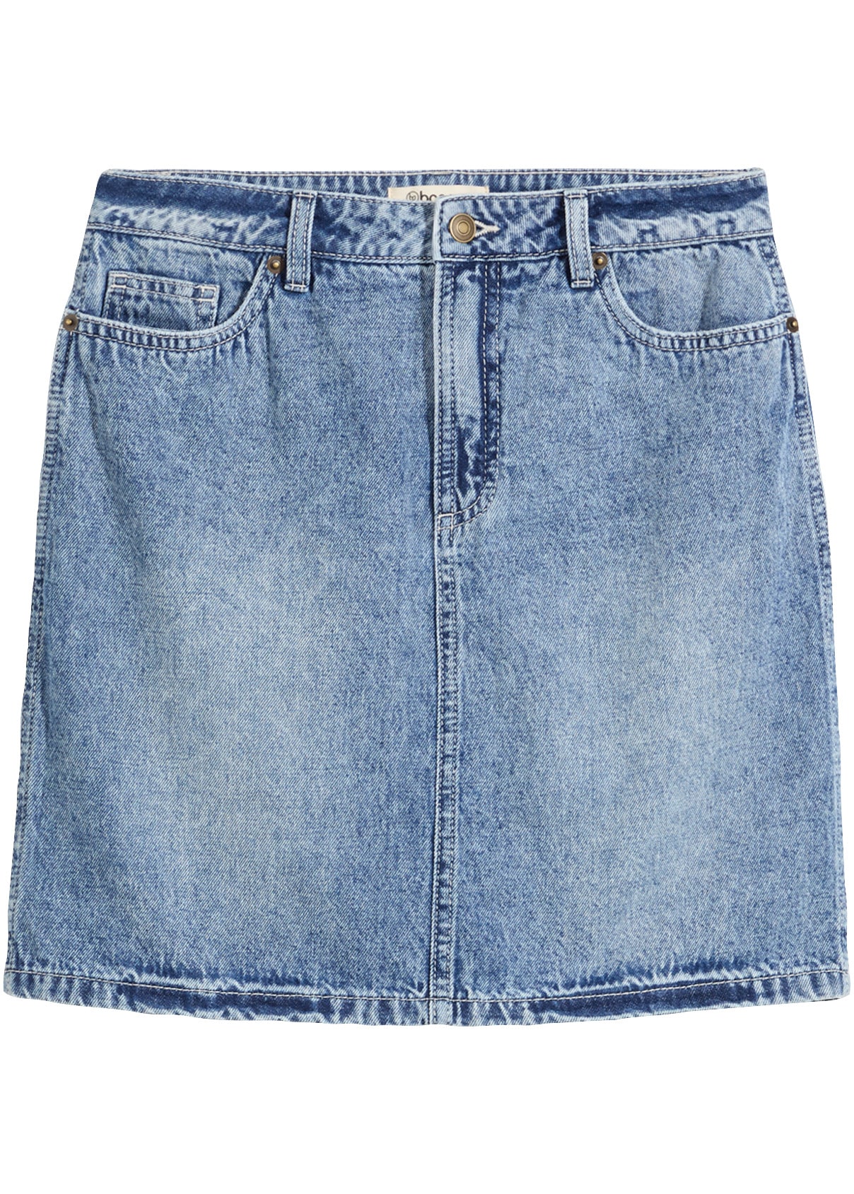 bonprix Jeansrock regular fit, mit hinterem Schlitz, aus Baumwolle