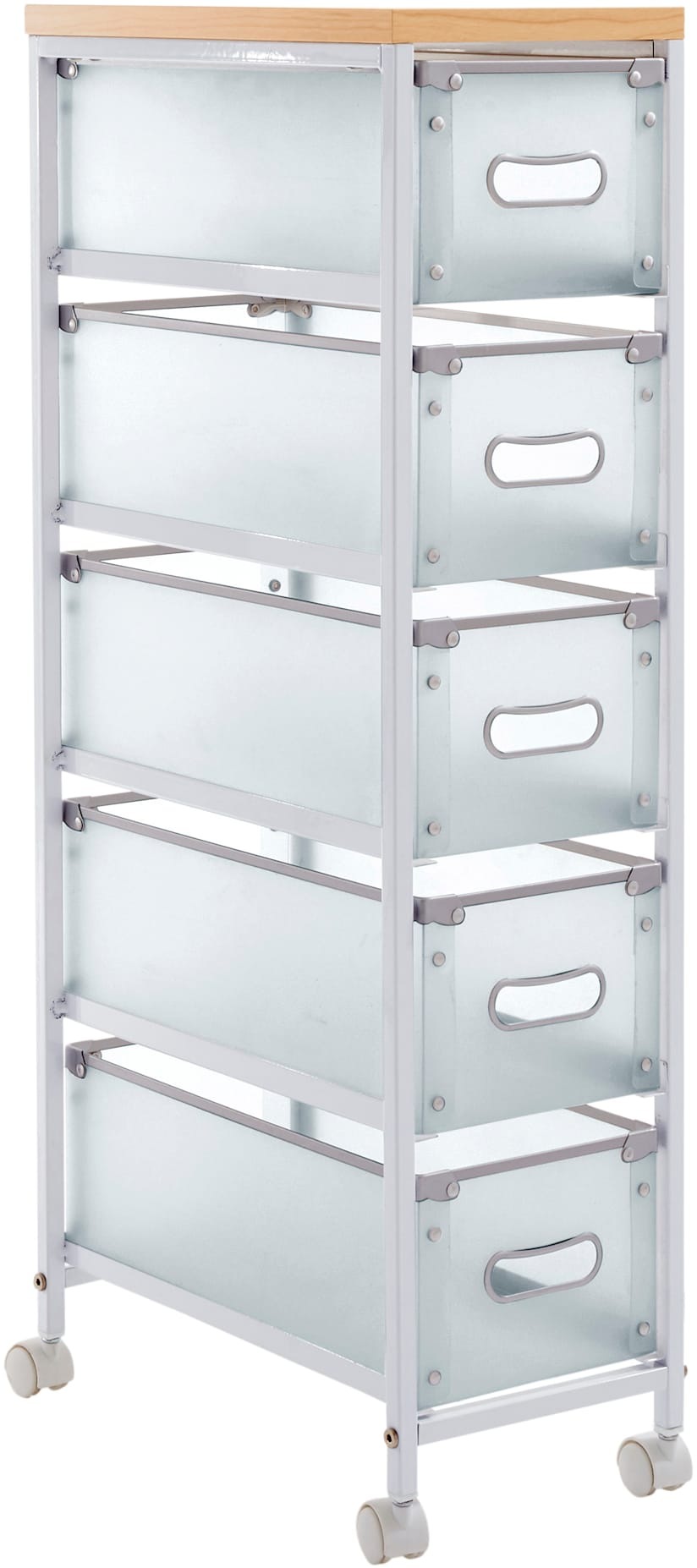 Rollwagen HEINE HOME, B:23,5cm H:96cm T:32,5cm, weiß, MDF, Metall, Küche, Rollwagen