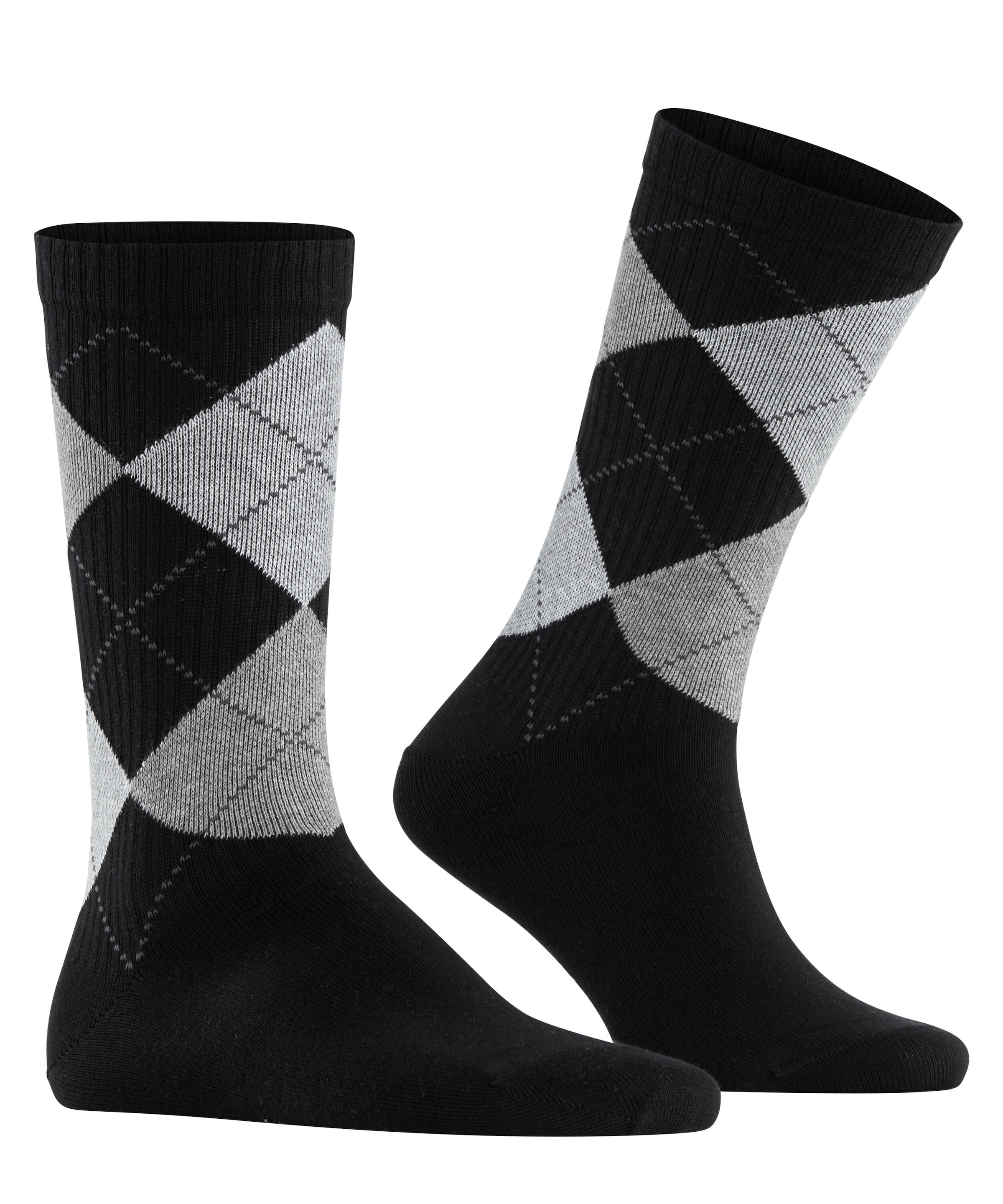 Burlington Socken »Rib Court« Einheitsgröße 40-46, Argyle-Muster, feine Rippenstruktur