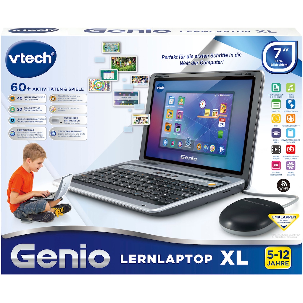 Vtech® Kindercomputer »School & Go, Genio Lernlaptop XL silber«