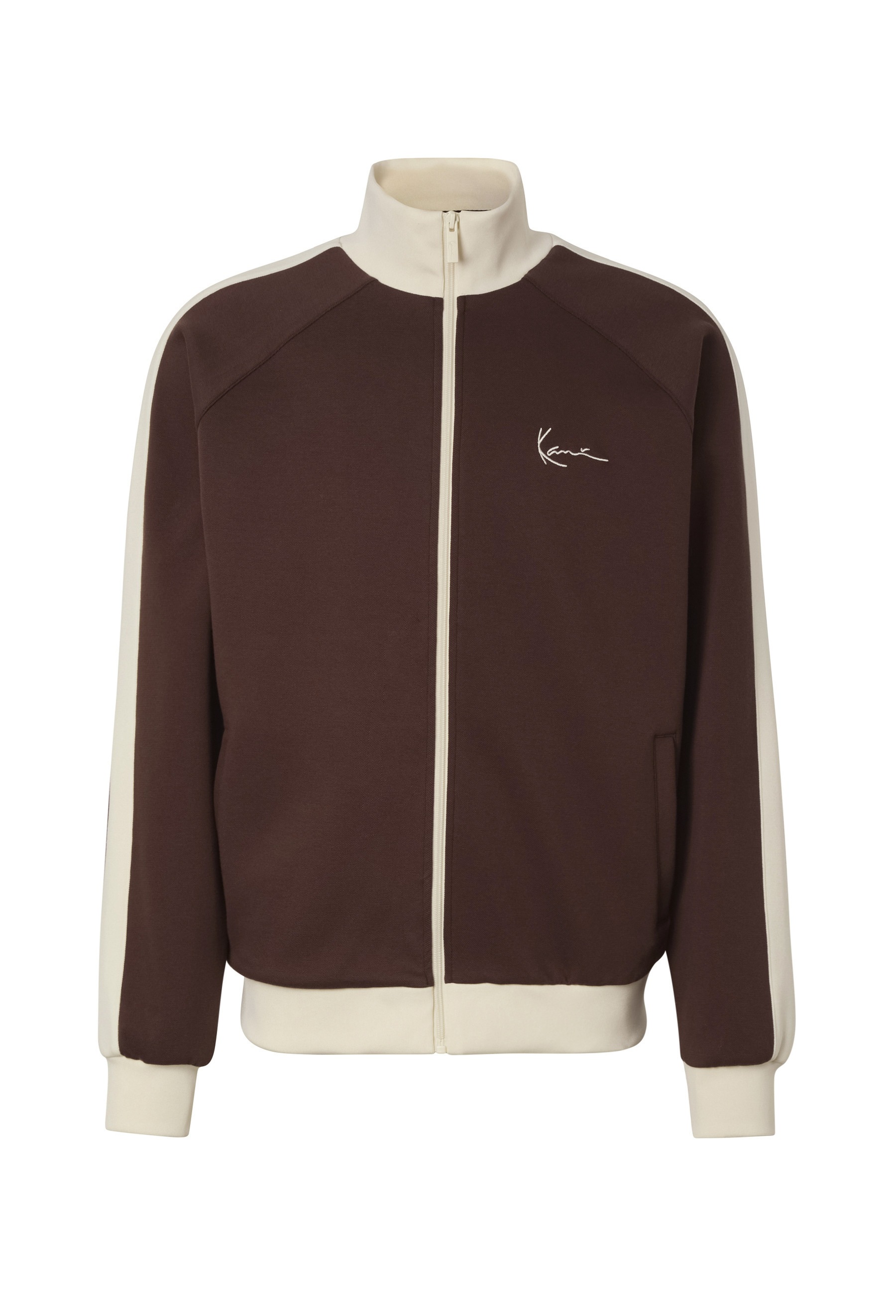 Karl Kani Outdoorjacke "Karl Kani Signature Sidestripe Pique Trackjacket" 1 Stk. tlg. ohne Kapuze